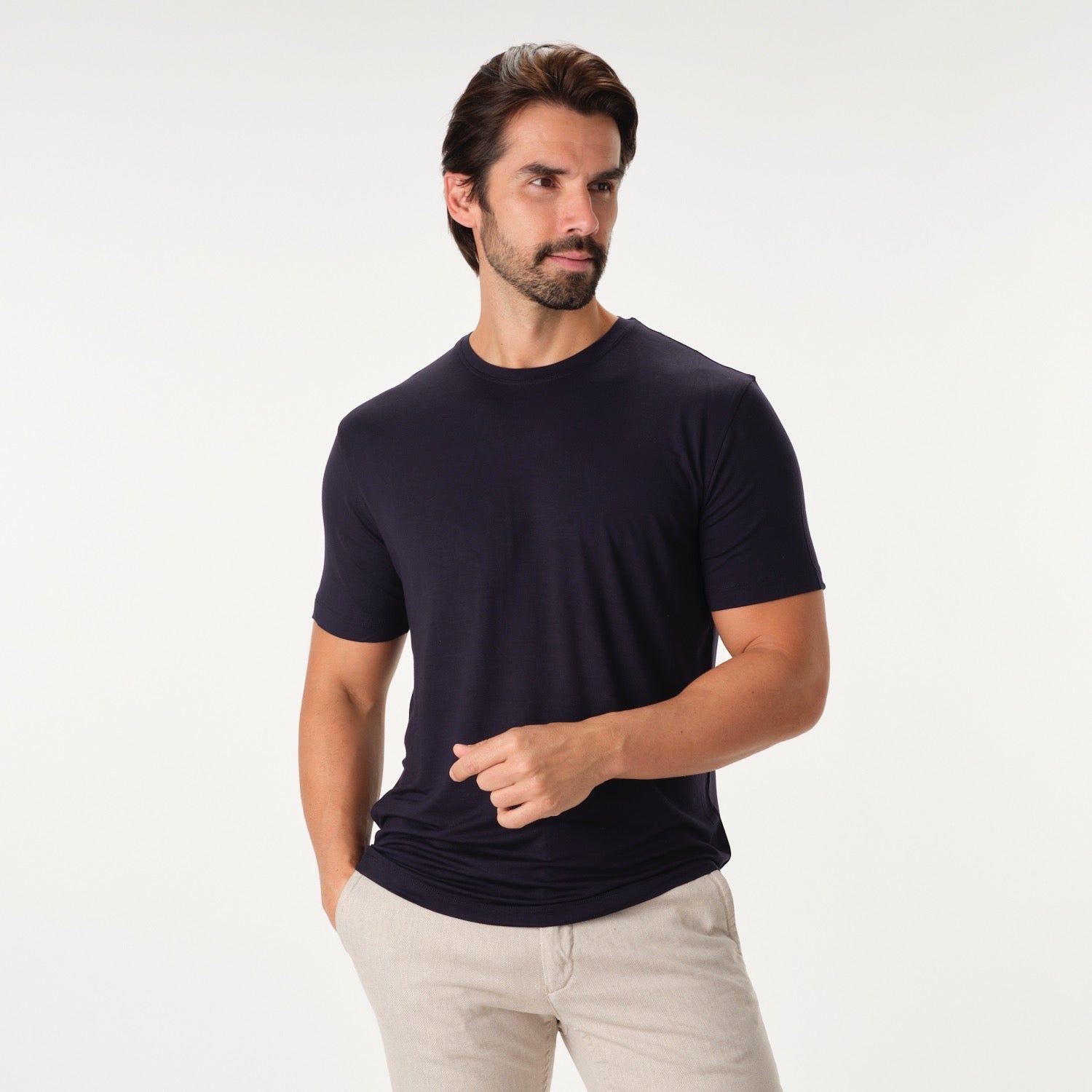 Solid Performance Navy Crew Neck T-Shirt