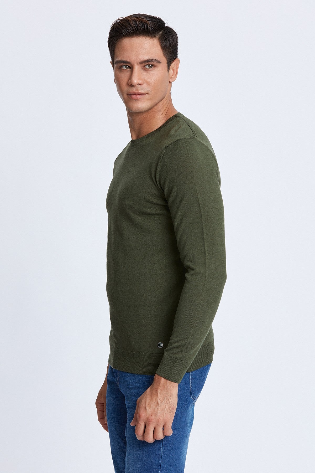 Crewneck Merino Sweater in Green