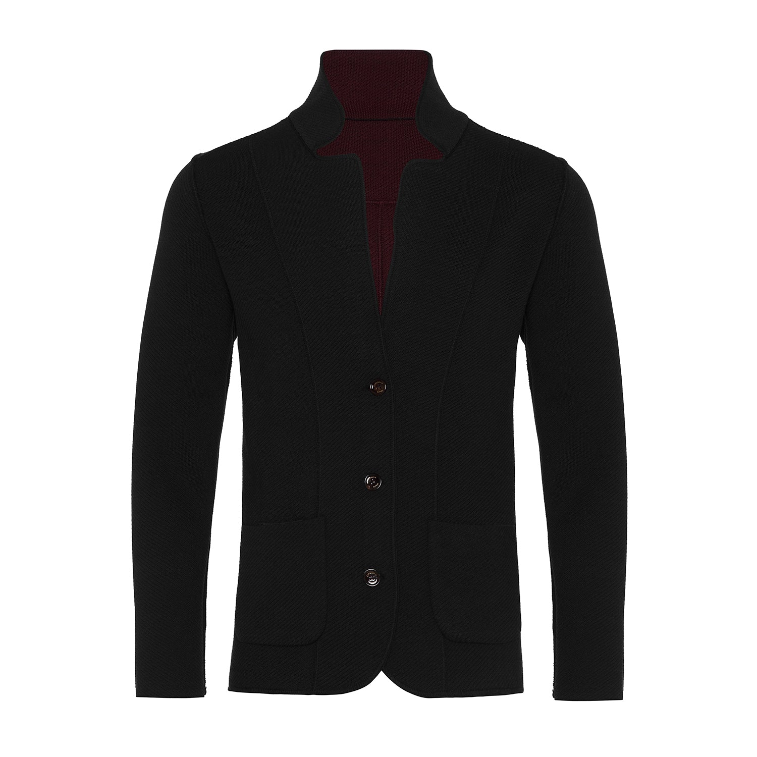 Garnet Men's Double Face Blazer Burgundy Black Sweater 2122016