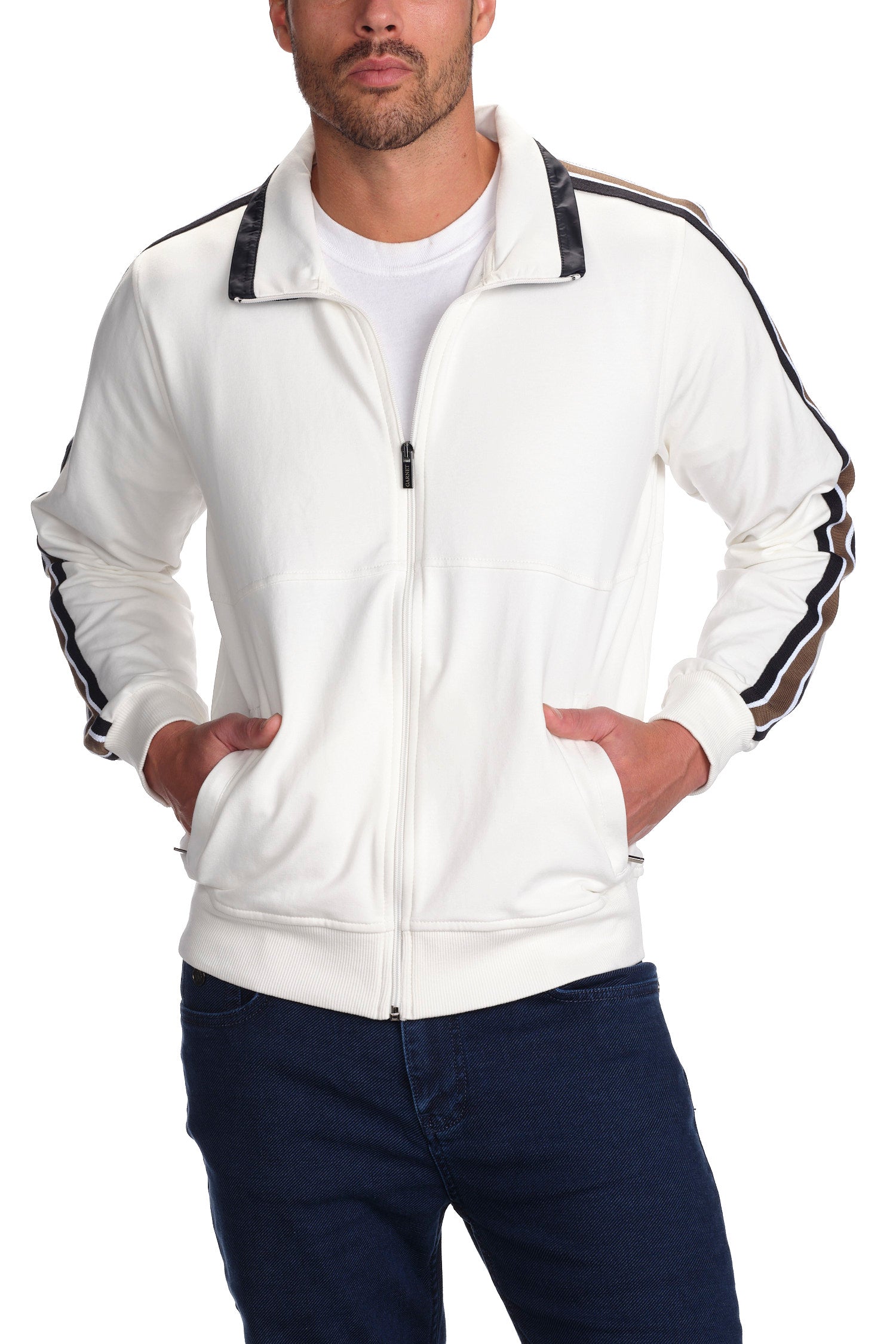 Garnet men's Two Tone Performance Full Zip Jacket 2224001 white