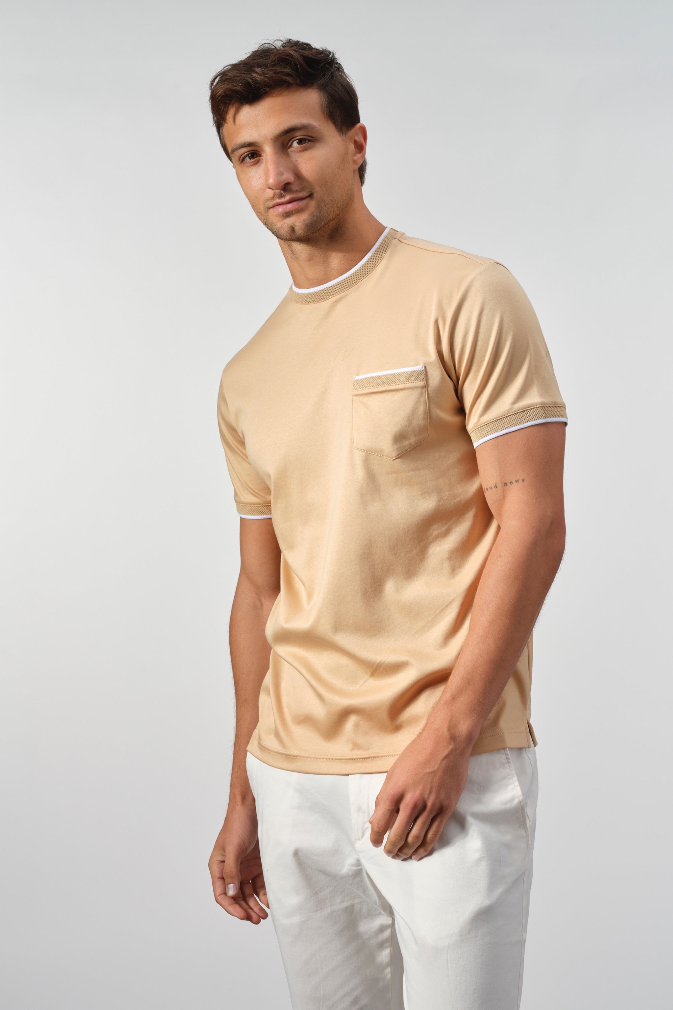 SetaTouch Cotton Tee with Contrast Details