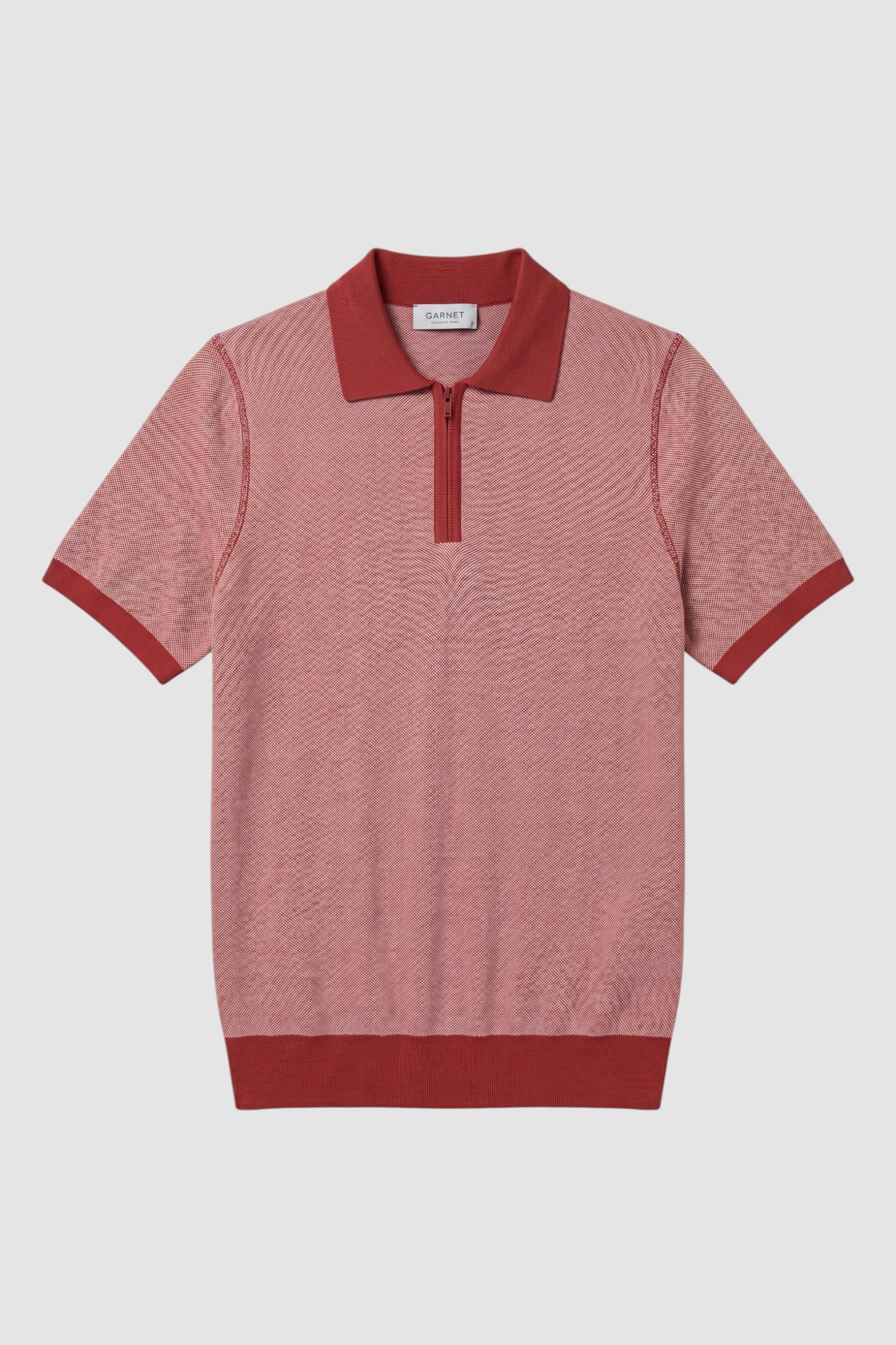 Zipper Short Sleeve Polo Sweater