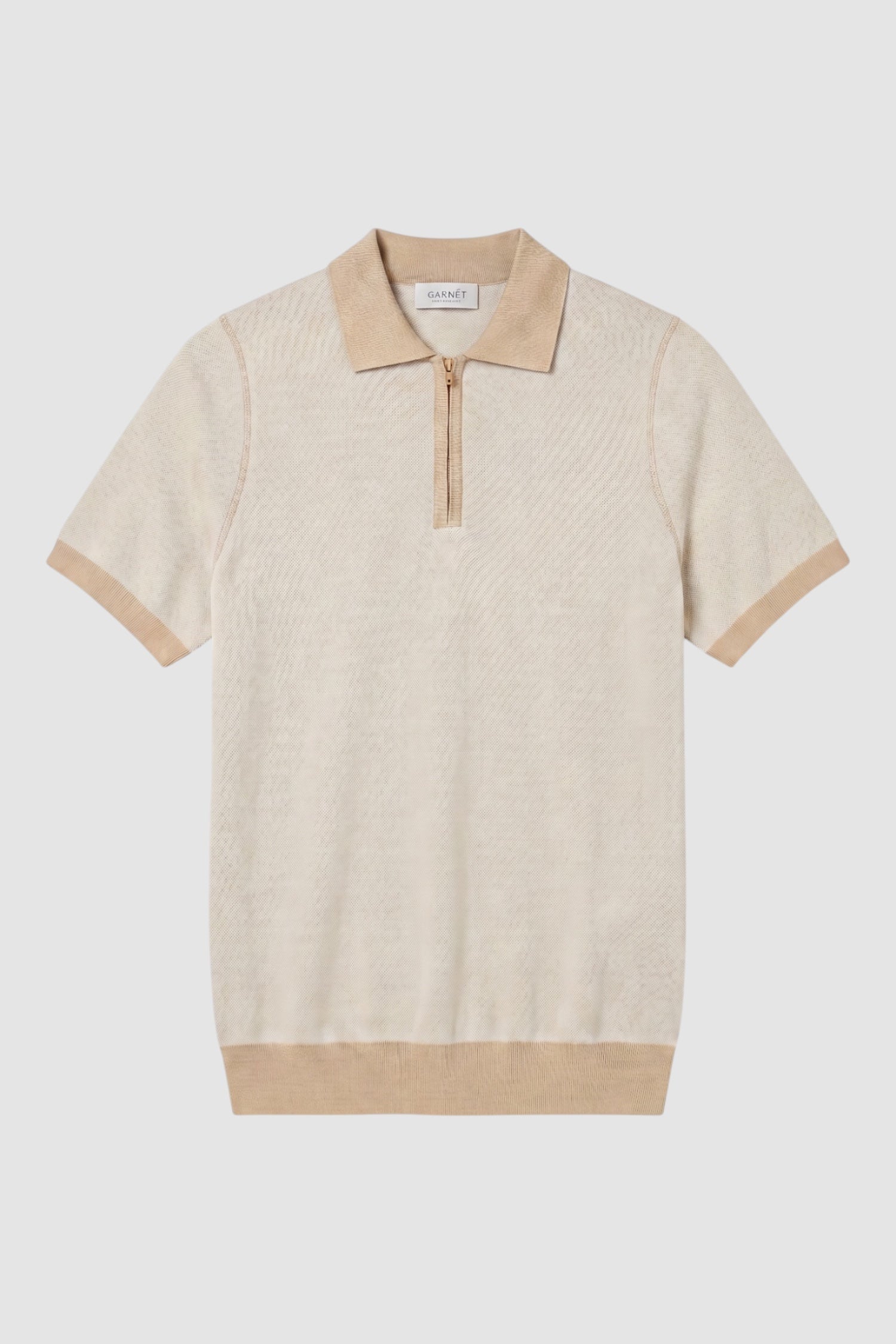 Zipper Short Sleeve Polo Sweater