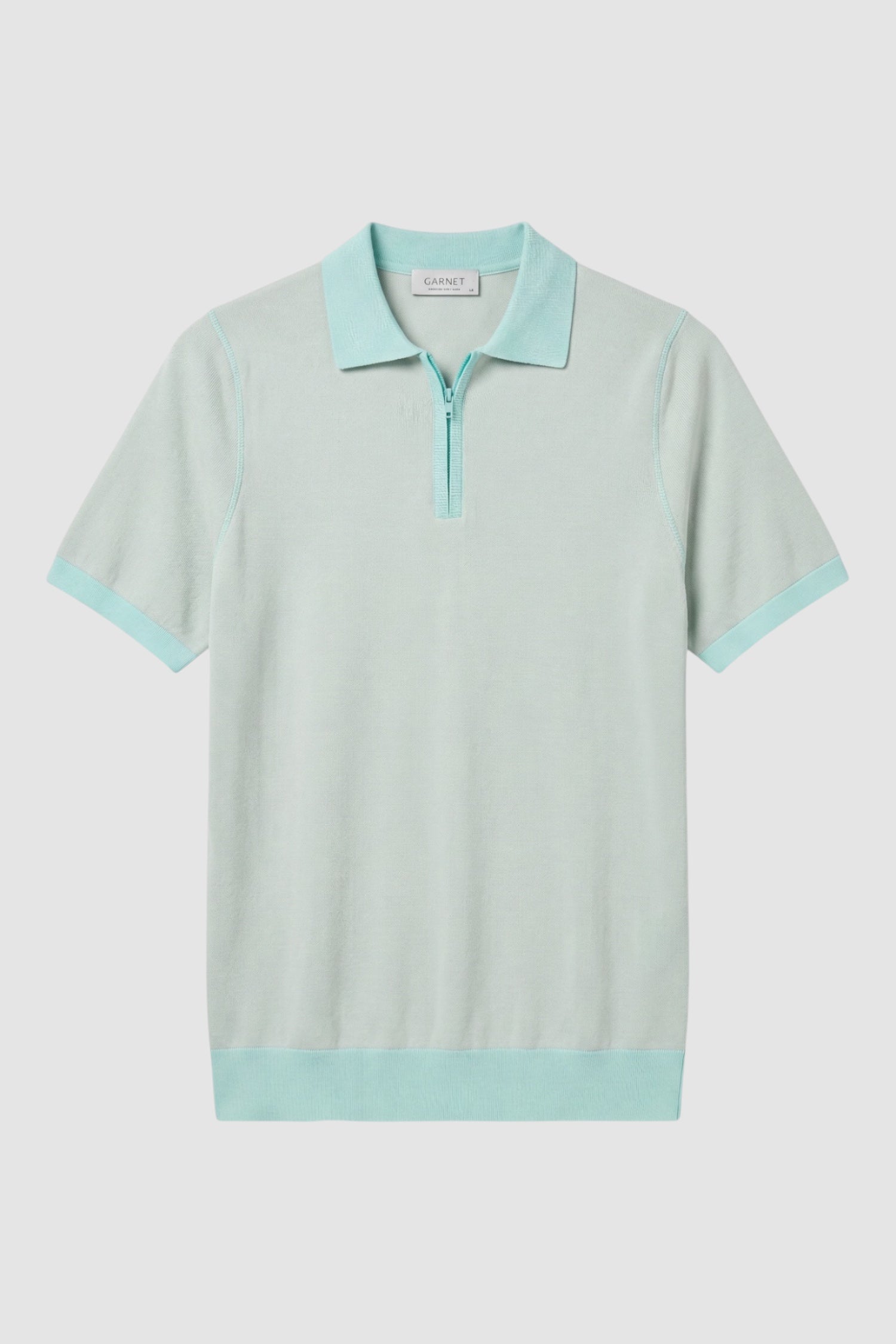 Zipper Short Sleeve Polo Sweater