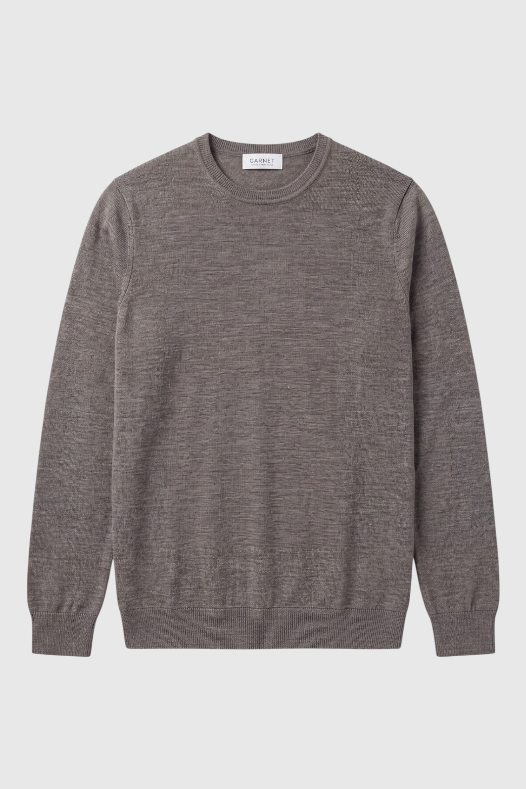 Merino Wool Solid Crew Neck Sweater