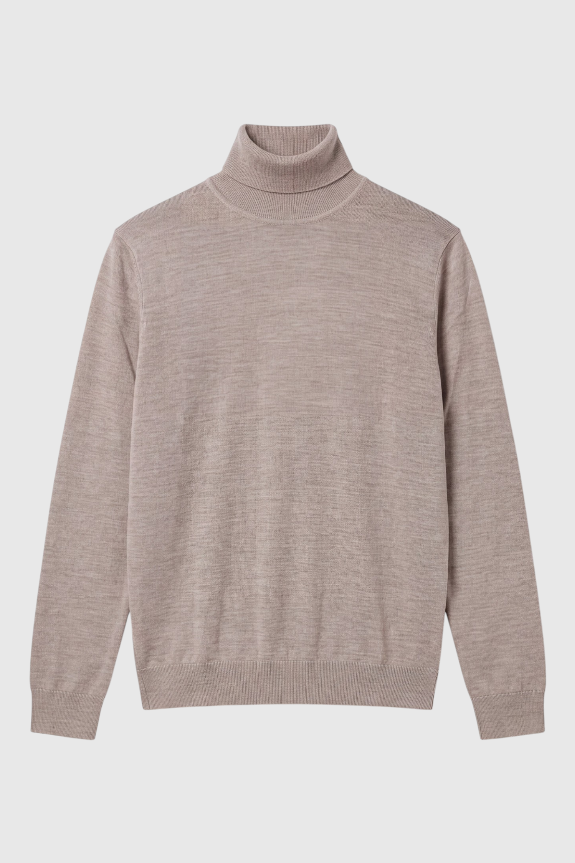 Merino Wool Solid Turtle Neck Sweater