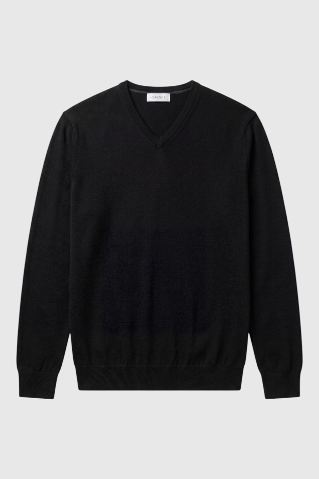 Merino Wool Solid V-Neck Sweater