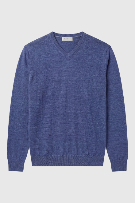 Merino Wool Solid V-Neck Sweater