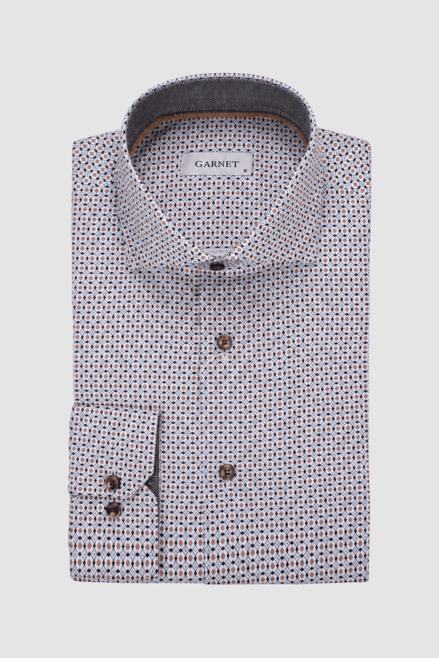 Callum Micro-Pattern Contrast-Trim Shirt
