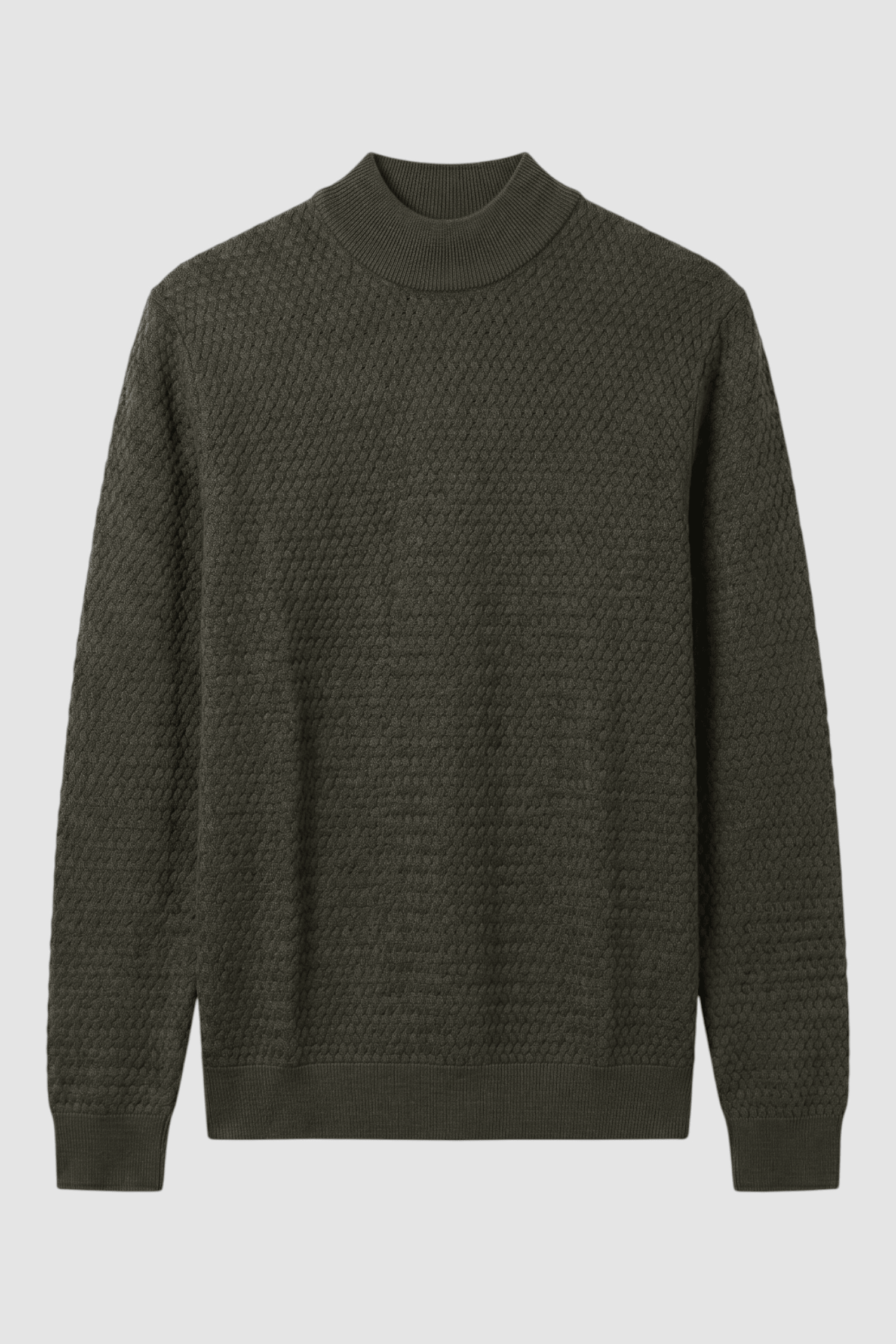 Vance Merino Mock Cable-Knit Turtleneck Sweater