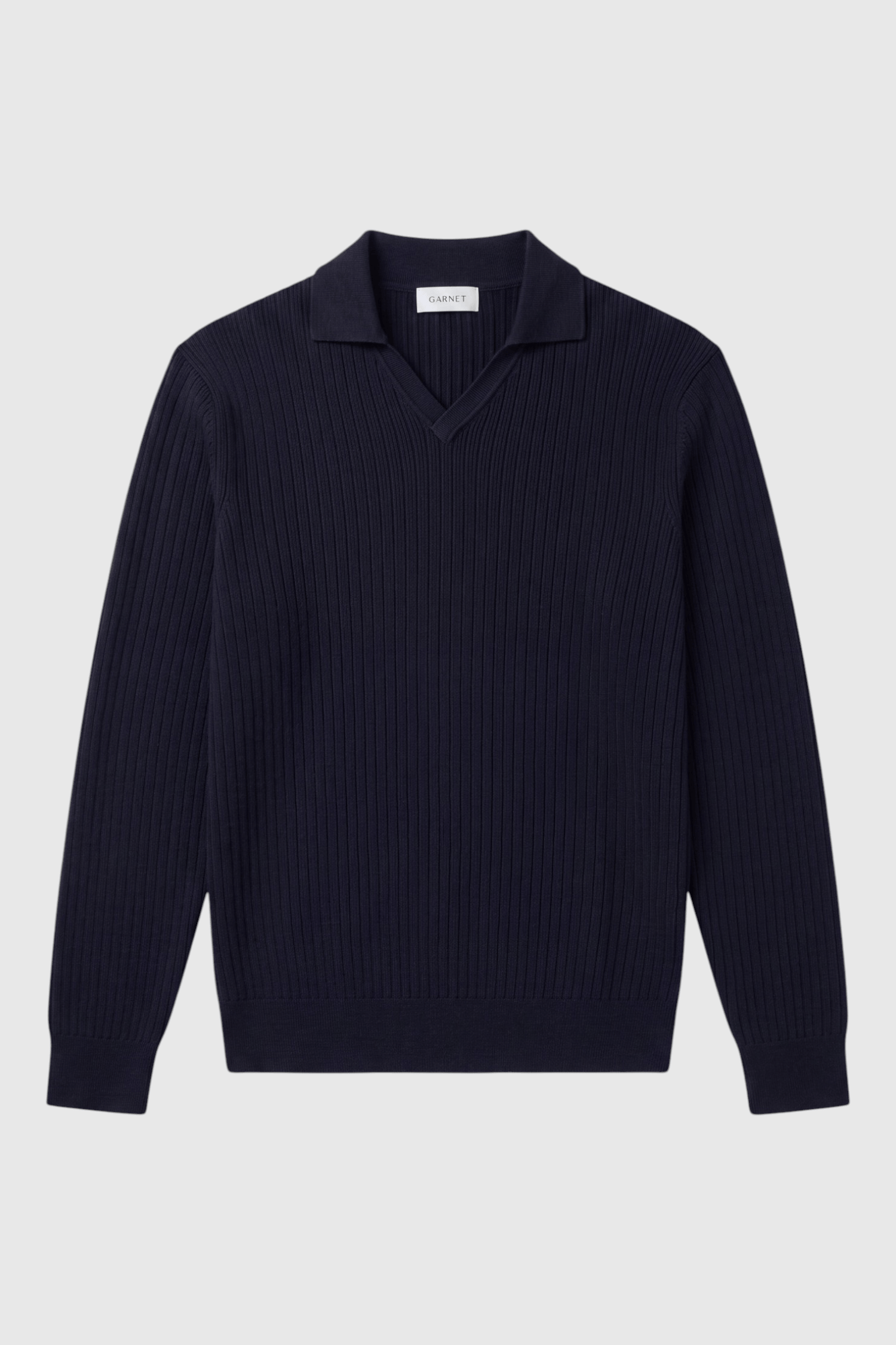 Wade Merino V Polo Button-Collar Sweater