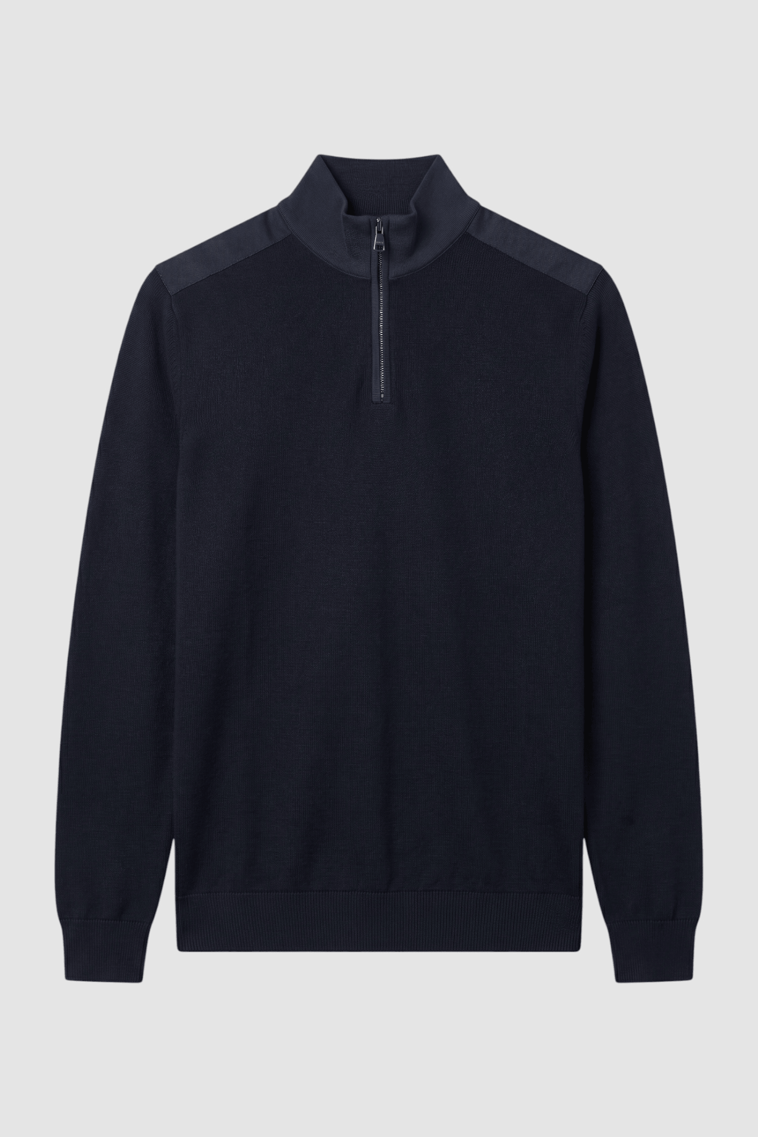 Huxley Suede-Patch Quarter-Zip Sweater