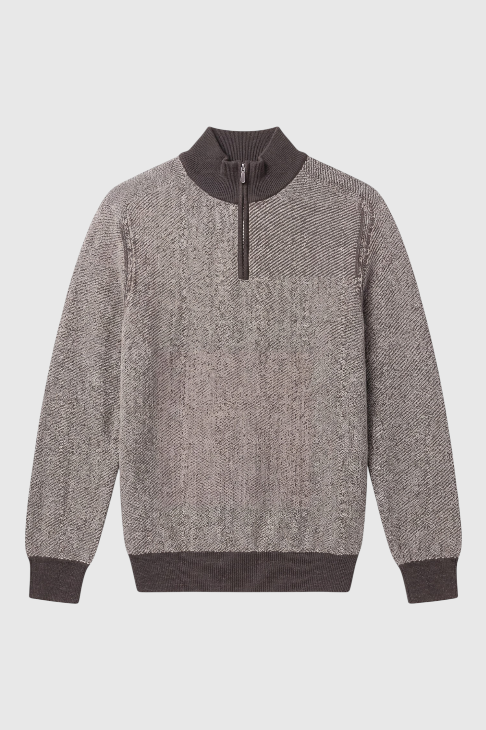 Jarrett Contrast-Trim Quarter-Zip Sweater