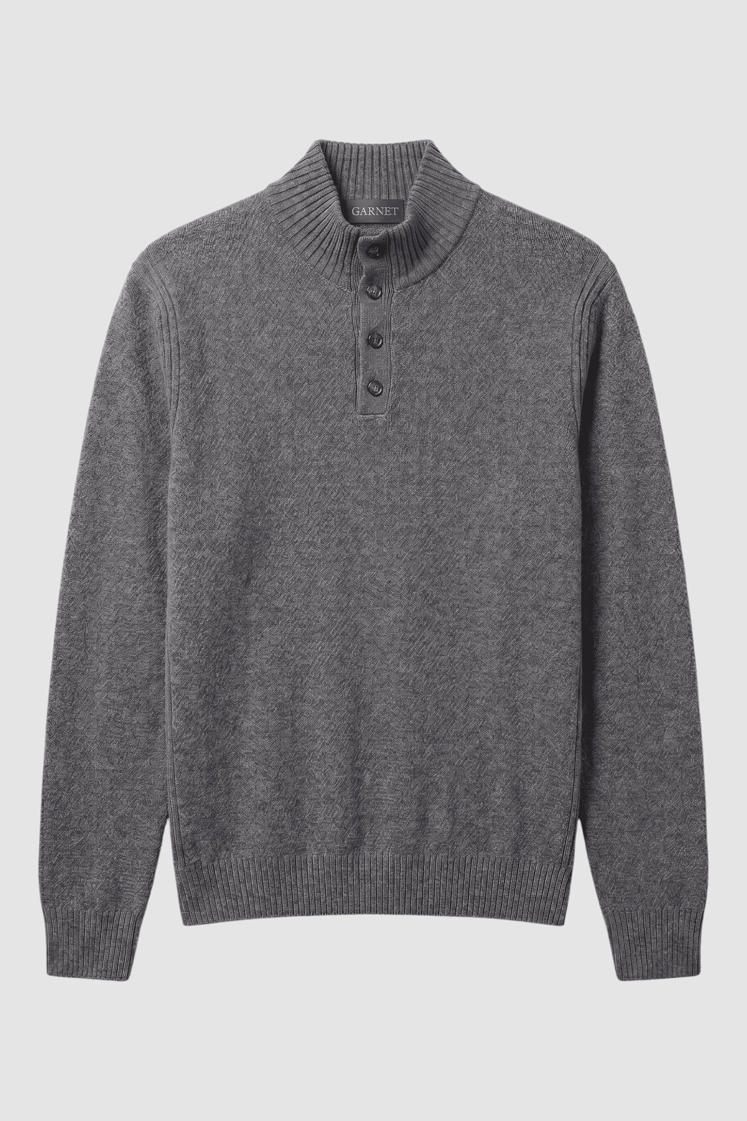 Nolan Button-Placket Mock Neck Sweater