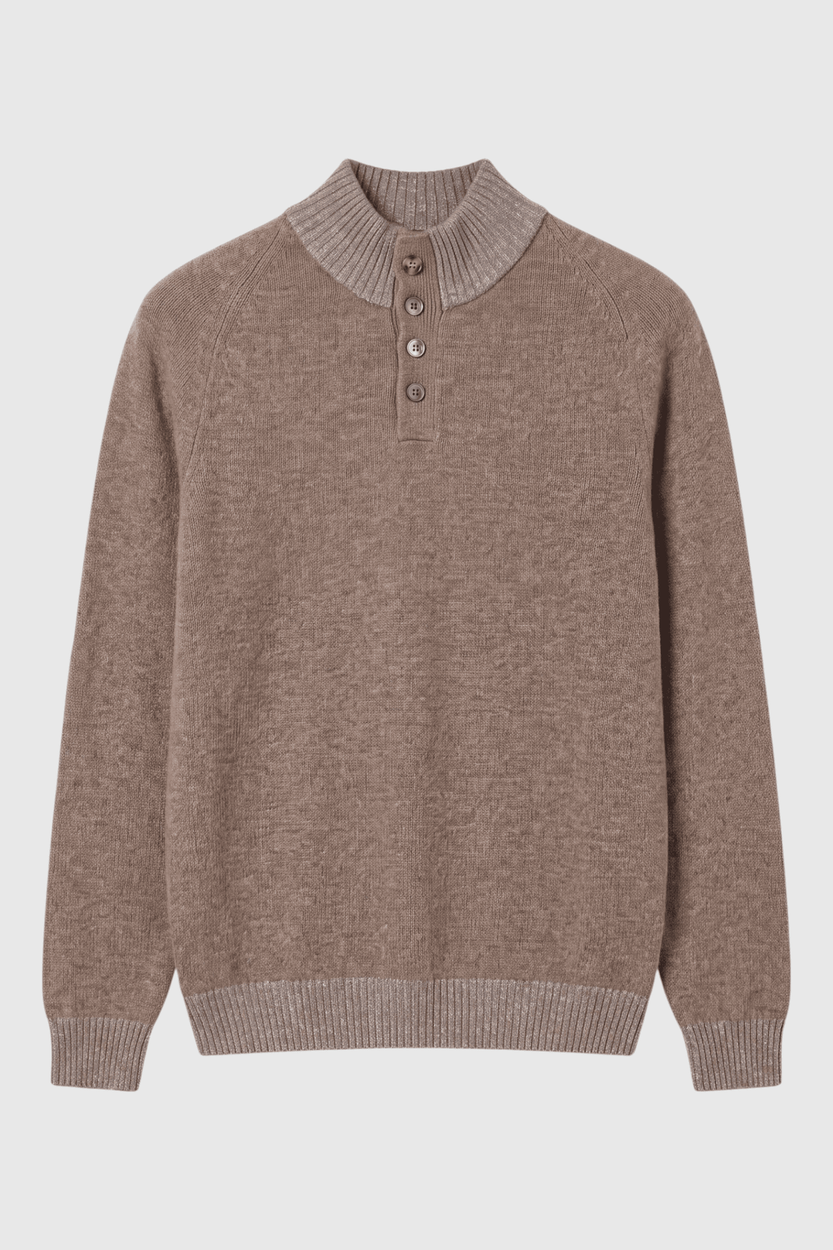 Tate Contrast-Trim Mock Neck Sweater