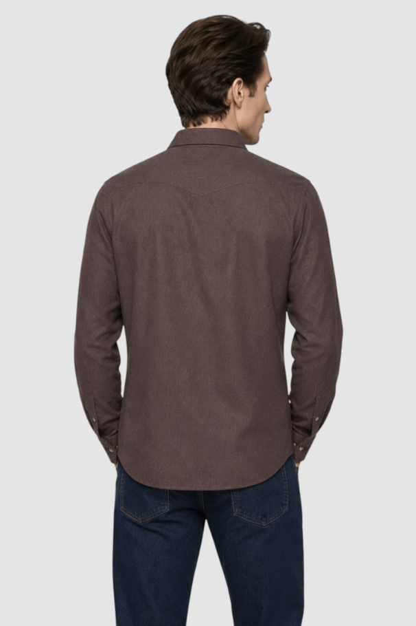 Corey Suede-Look Snap Shirt