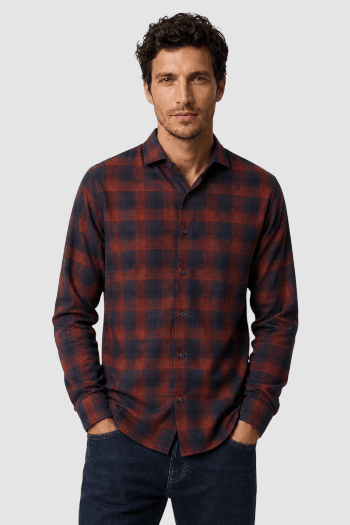 Wyatt Melange Plaid Flannel Shirt