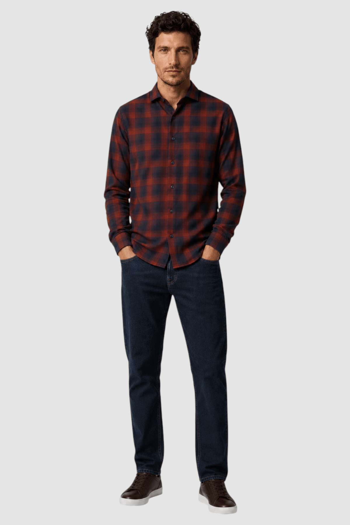 Wyatt Melange Plaid Flannel Shirt