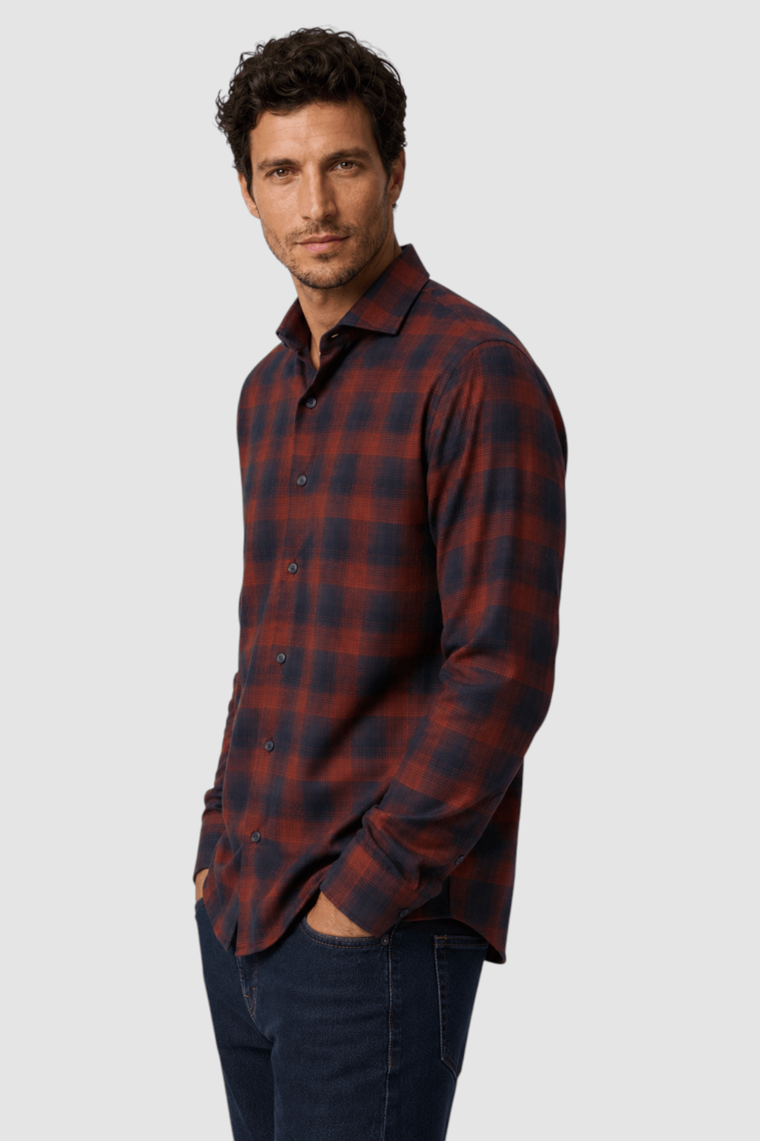 Wyatt Melange Plaid Flannel Shirt