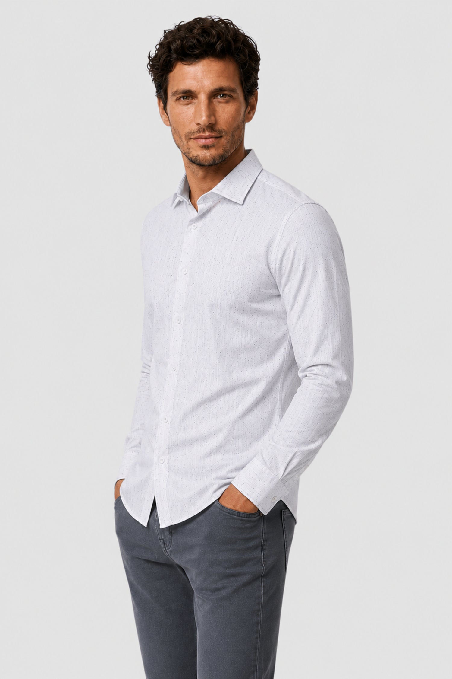 Pierce Linen-Blend Look Shirt