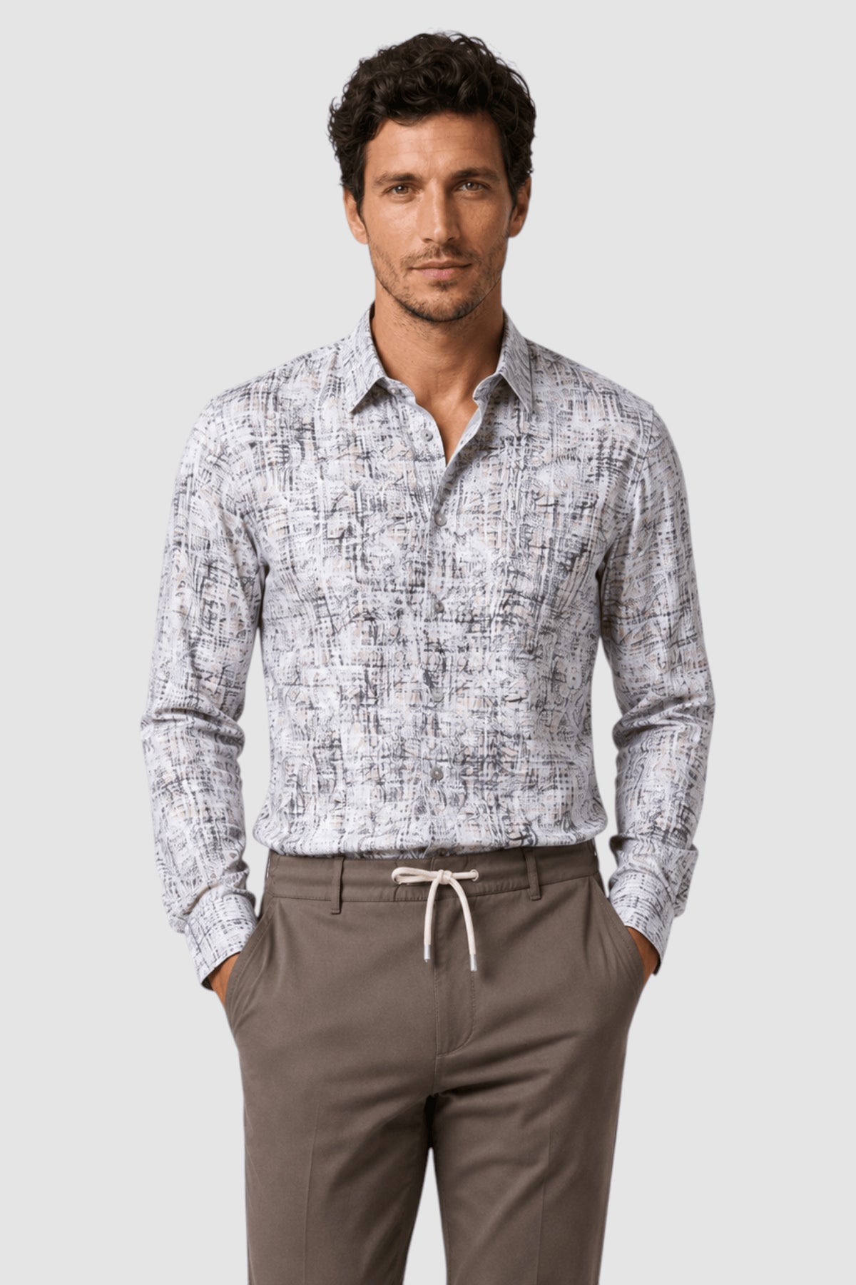Cyrus Marled Texture Print Shirt