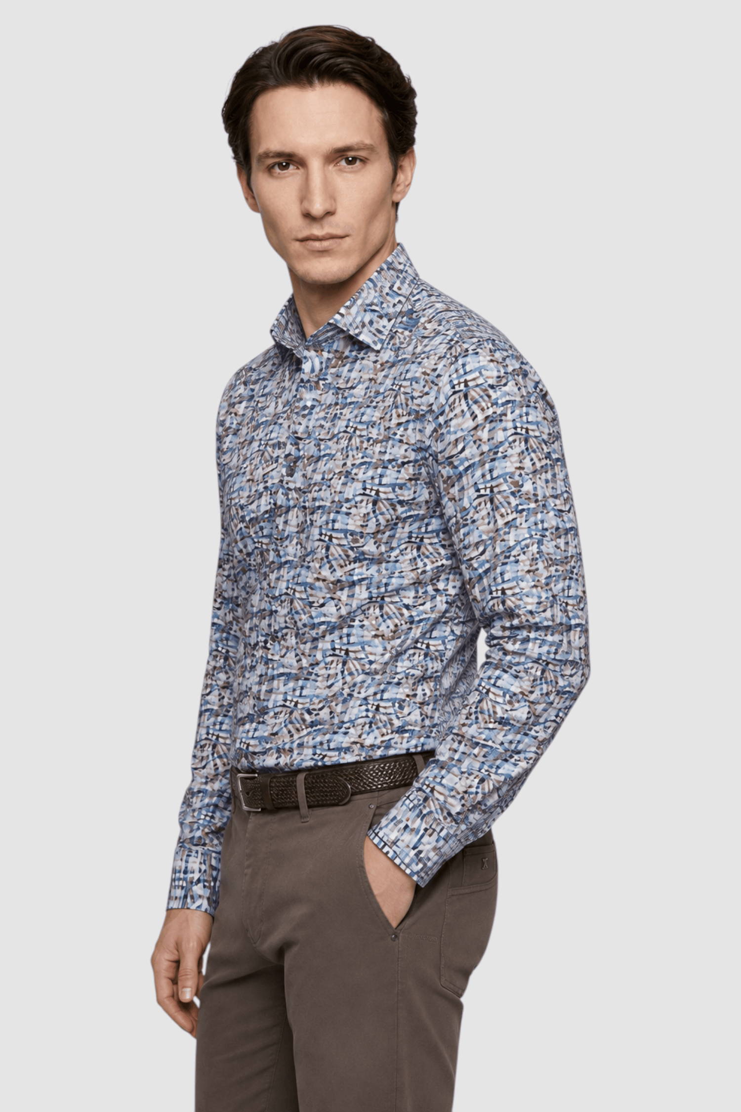 Griffin Abstract Multi-Print Shirt