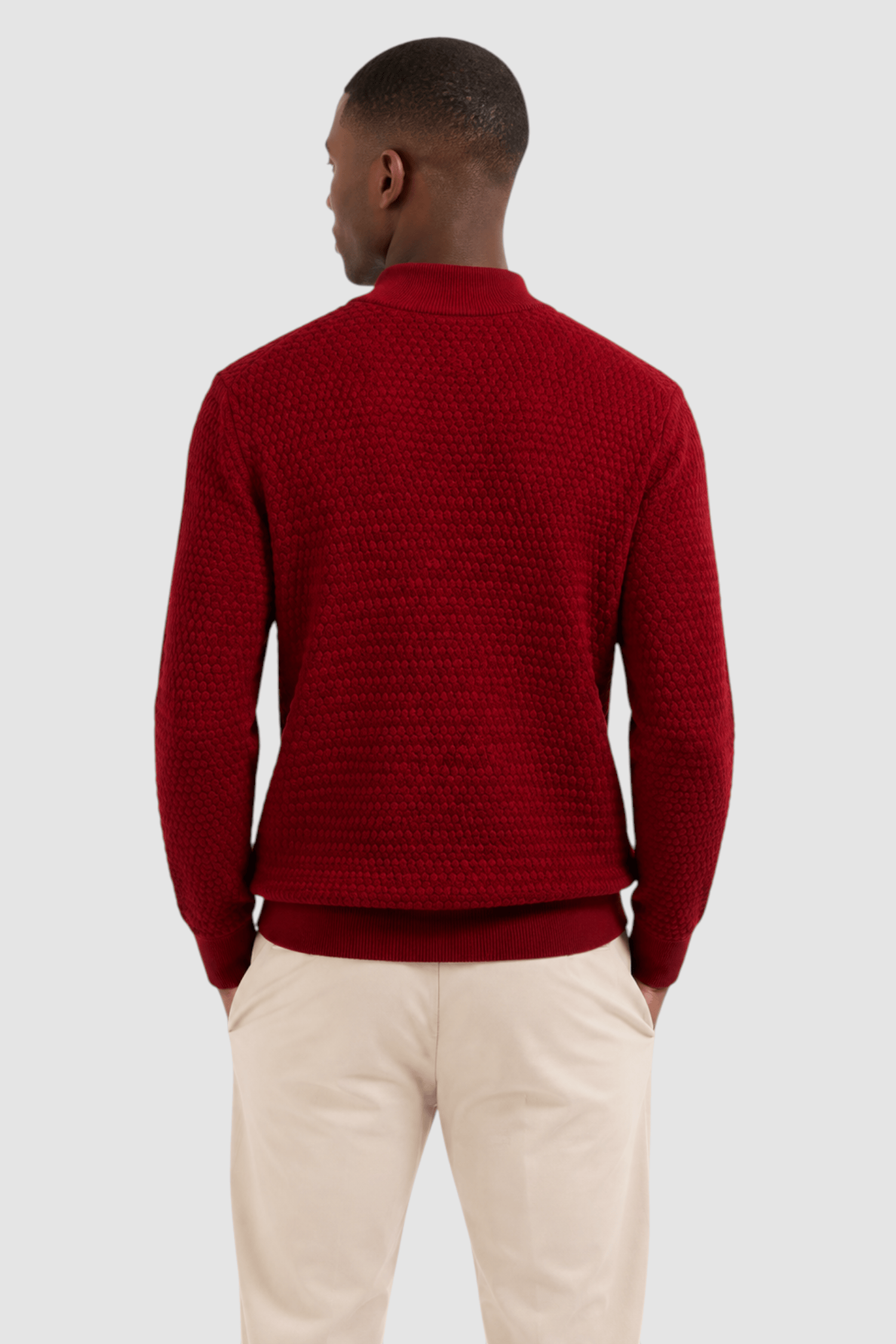 Vance Merino Mock Cable-Knit Turtleneck Sweater