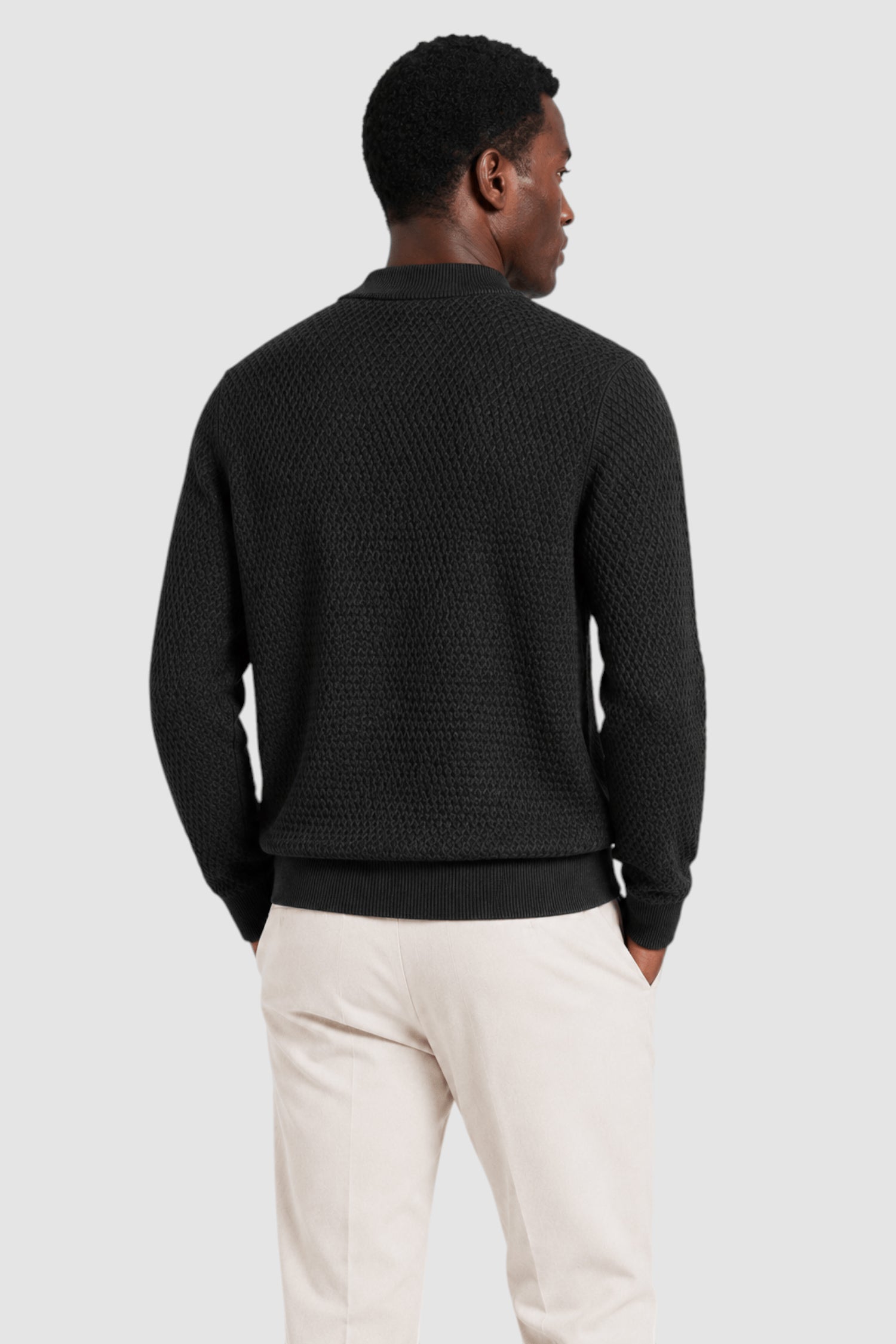 Vance Merino Mock Cable-Knit Turtleneck Sweater