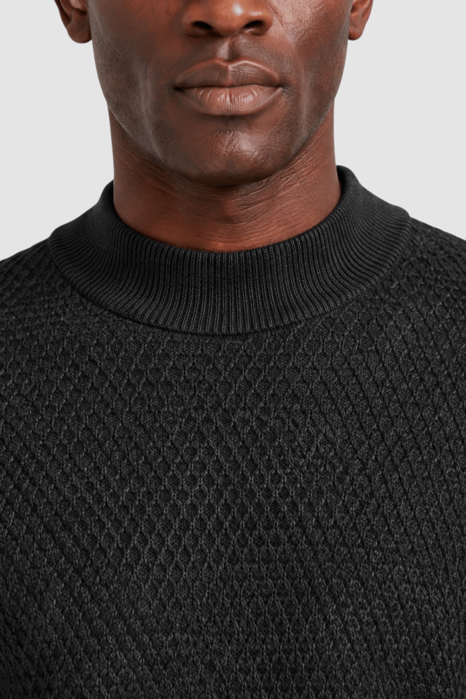 Vance Merino Mock Cable-Knit Turtleneck Sweater