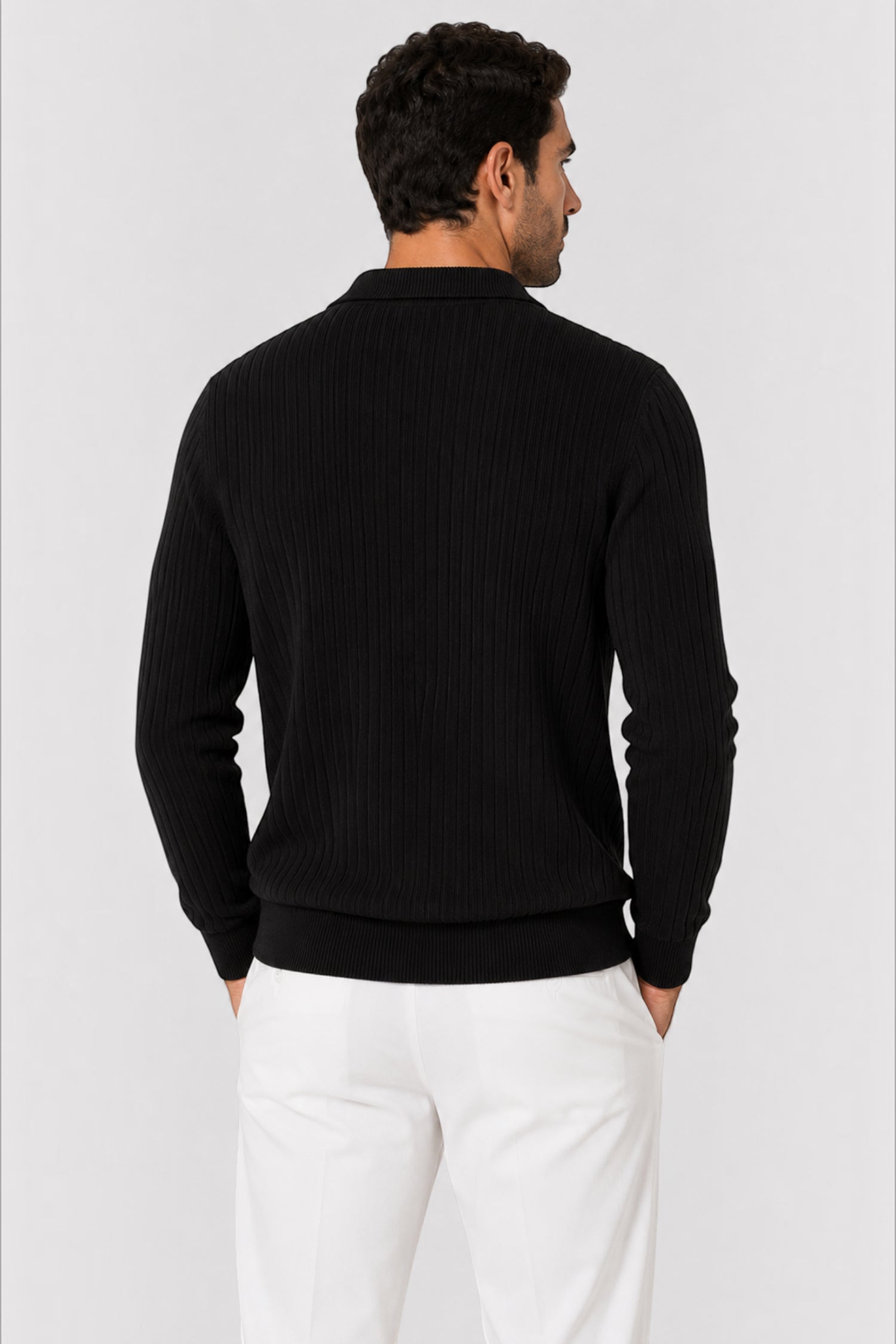 Yates Full Two-Tone Half-Zip Sweater