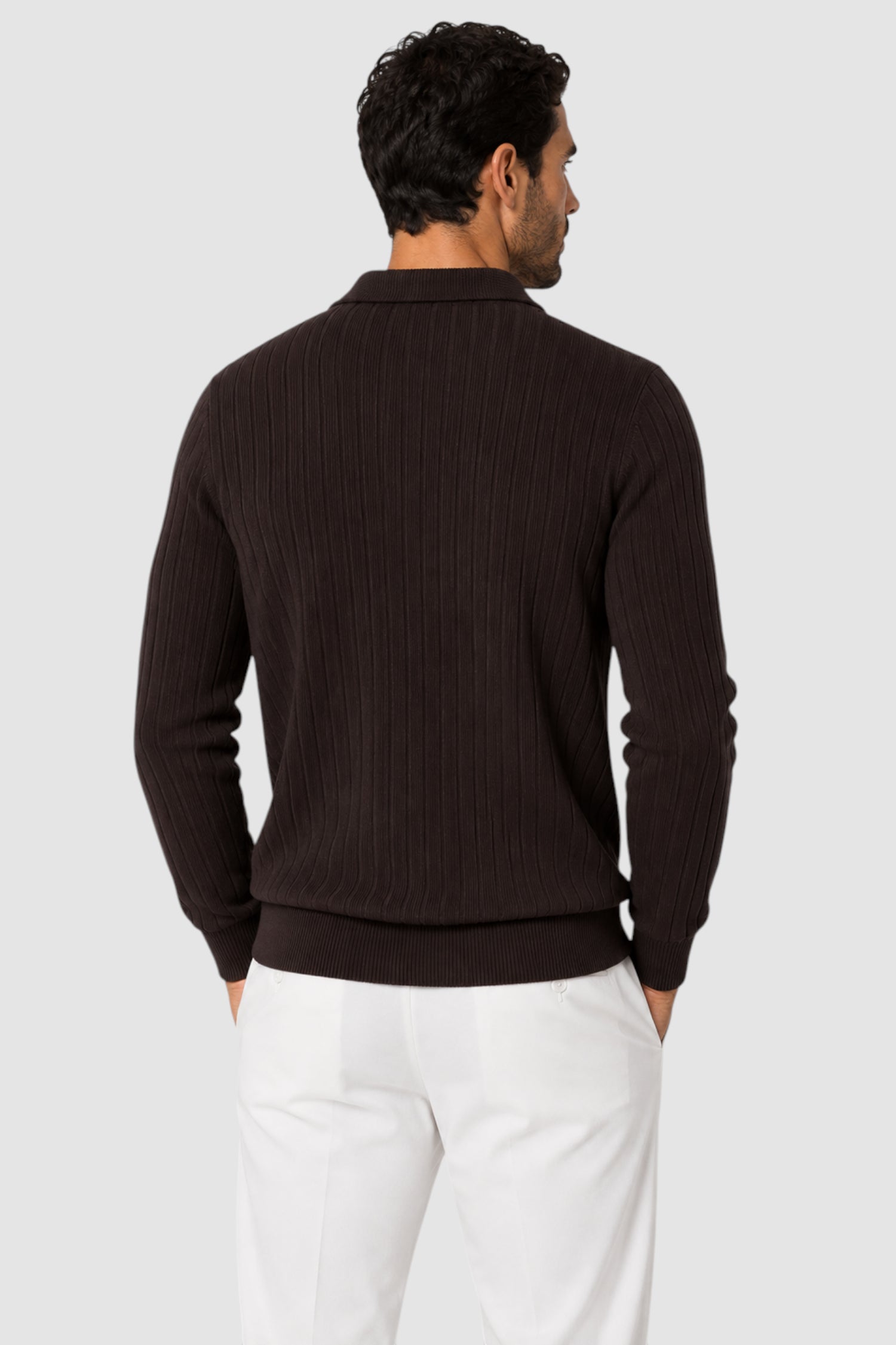 Yates Full Two-Tone Half-Zip Sweater
