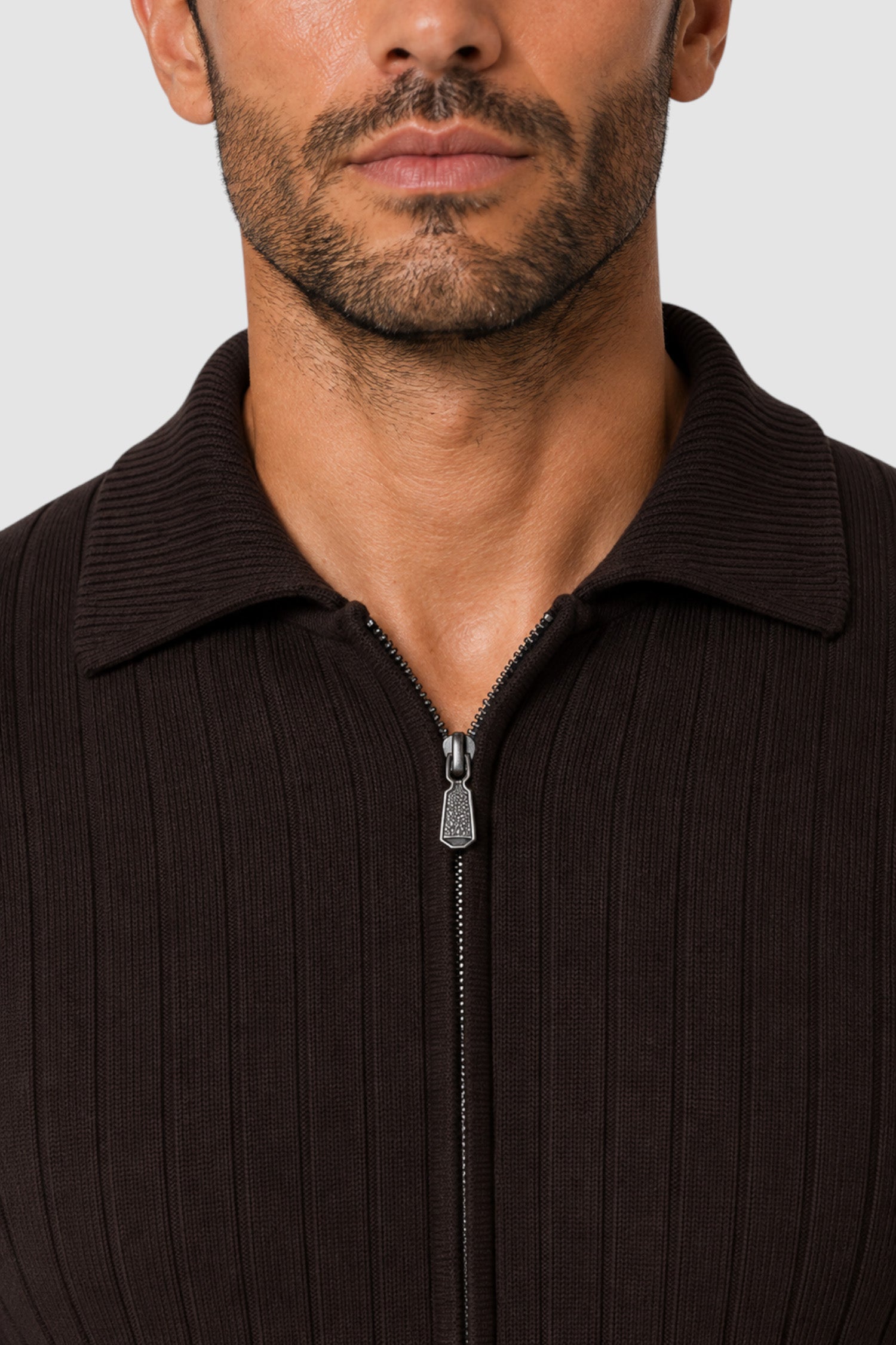 Yates Full Two-Tone Half-Zip Sweater
