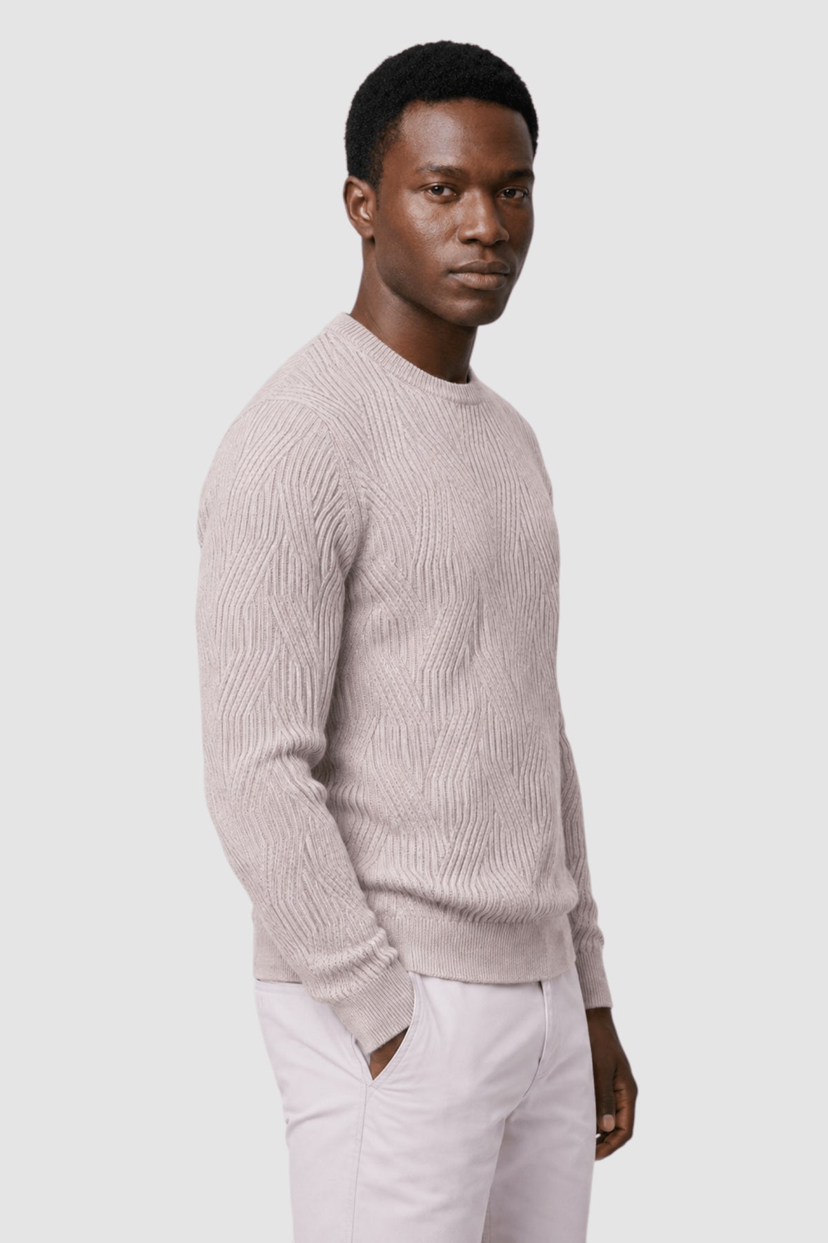 Garrick Diamond-Pattern Crewneck Sweater