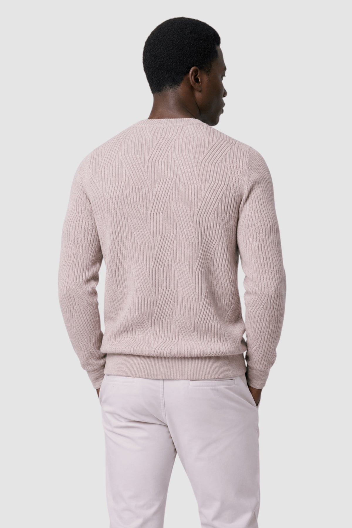 Garrick Diamond-Pattern Crewneck Sweater