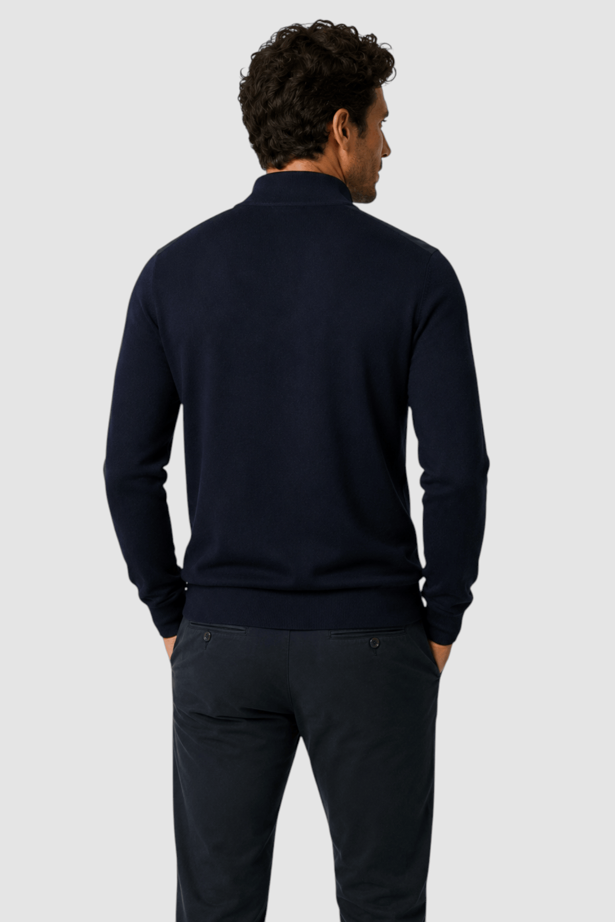 Huxley Suede-Patch Quarter-Zip Sweater