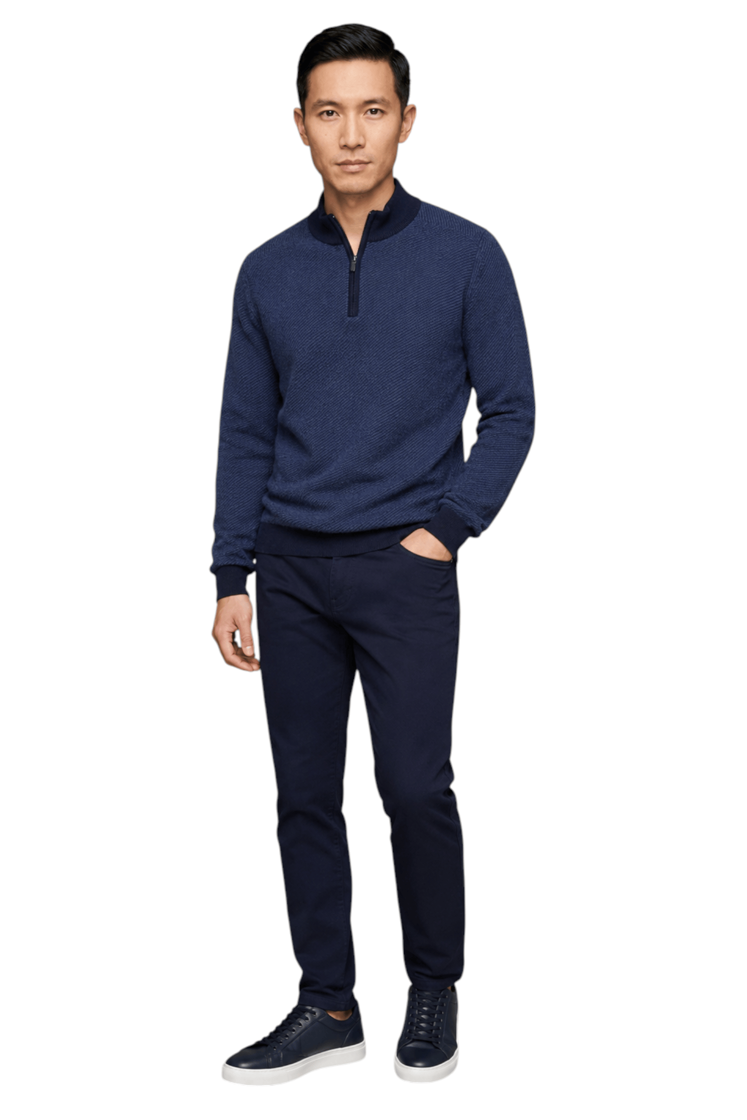 Jarrett Contrast-Trim Quarter-Zip Sweater