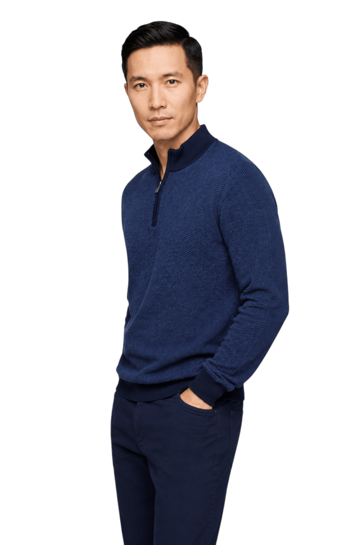 Jarrett Contrast-Trim Quarter-Zip Sweater
