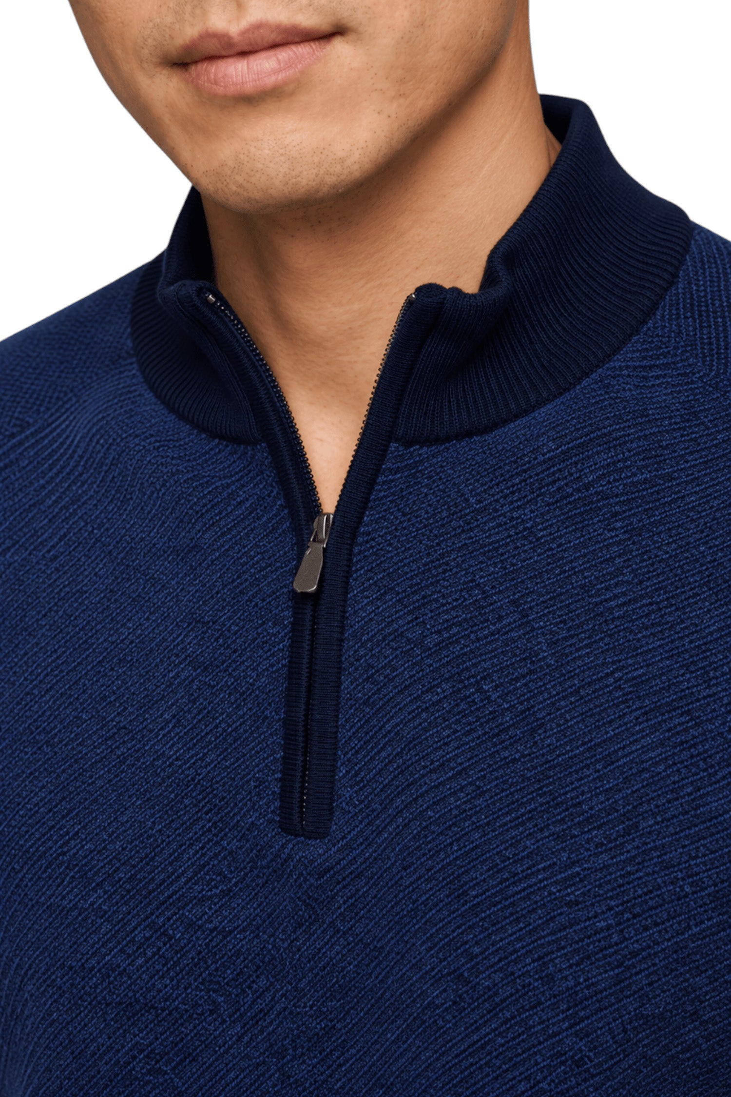 Jarrett Contrast-Trim Quarter-Zip Sweater