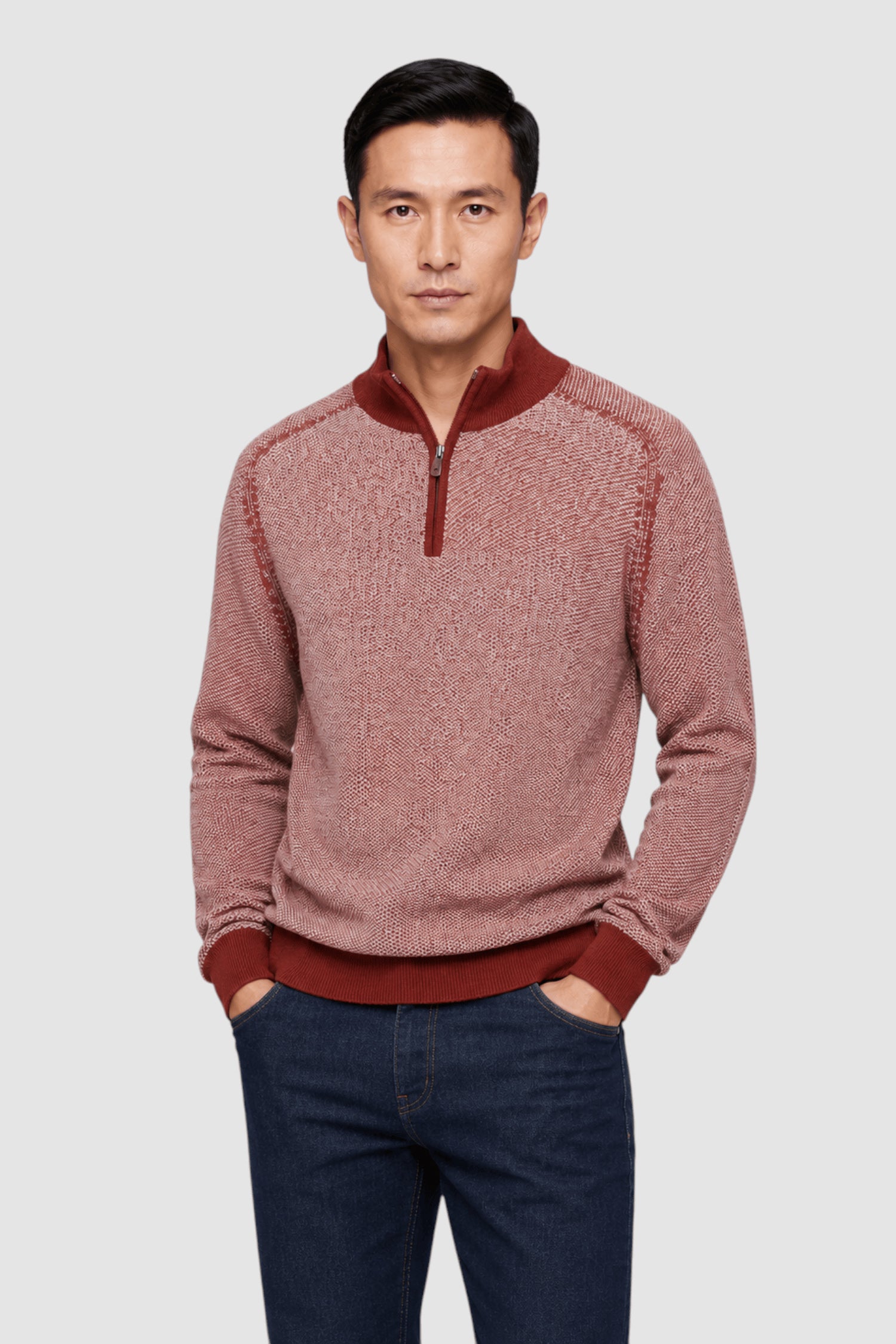 Jarrett Contrast-Trim Quarter-Zip Sweater