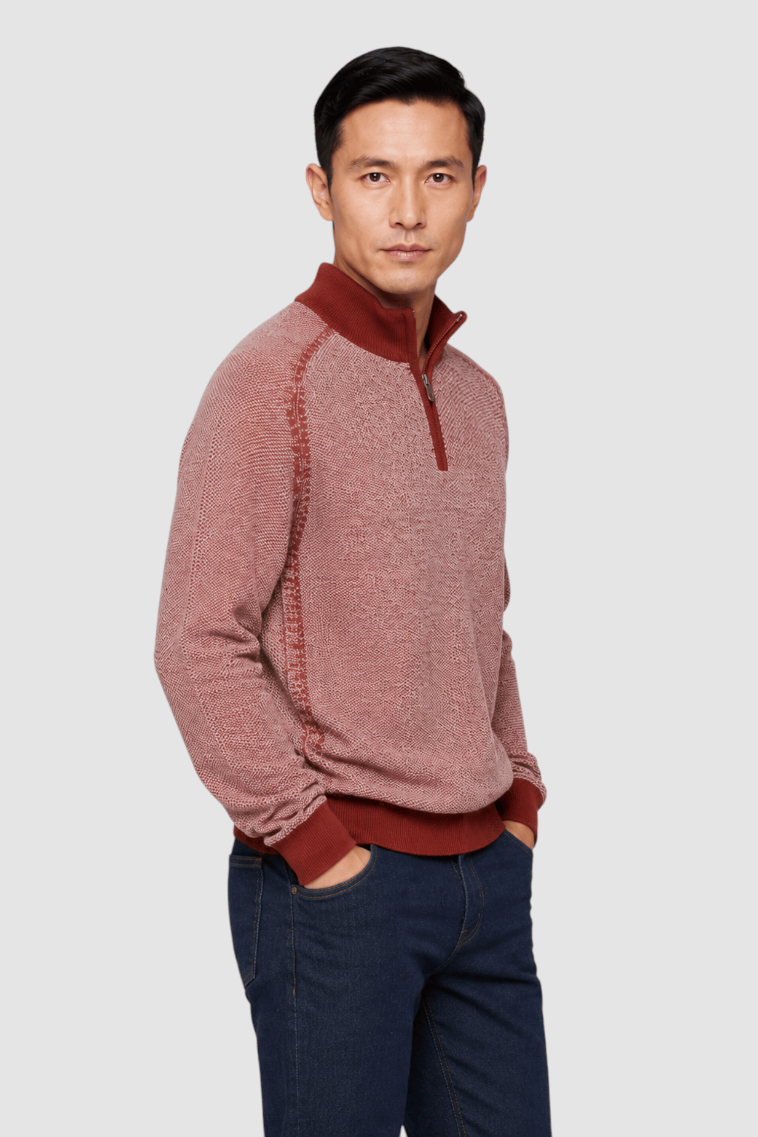 Jarrett Contrast-Trim Quarter-Zip Sweater