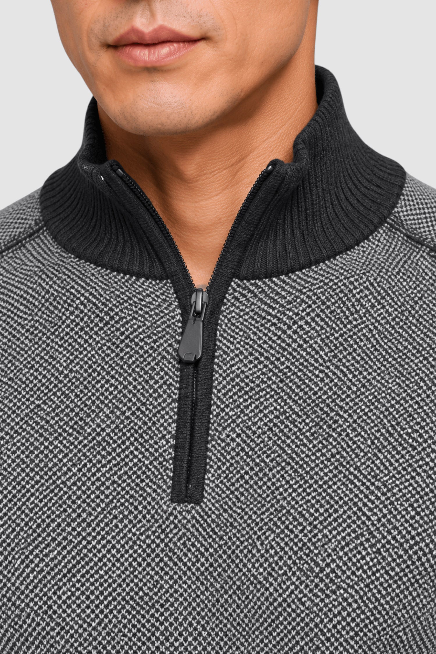 Jarrett Contrast-Trim Quarter-Zip Sweater