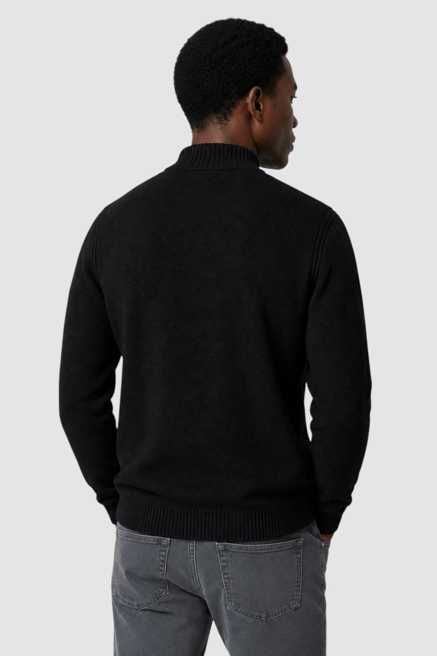 Nolan Button-Placket Mock Neck Sweater