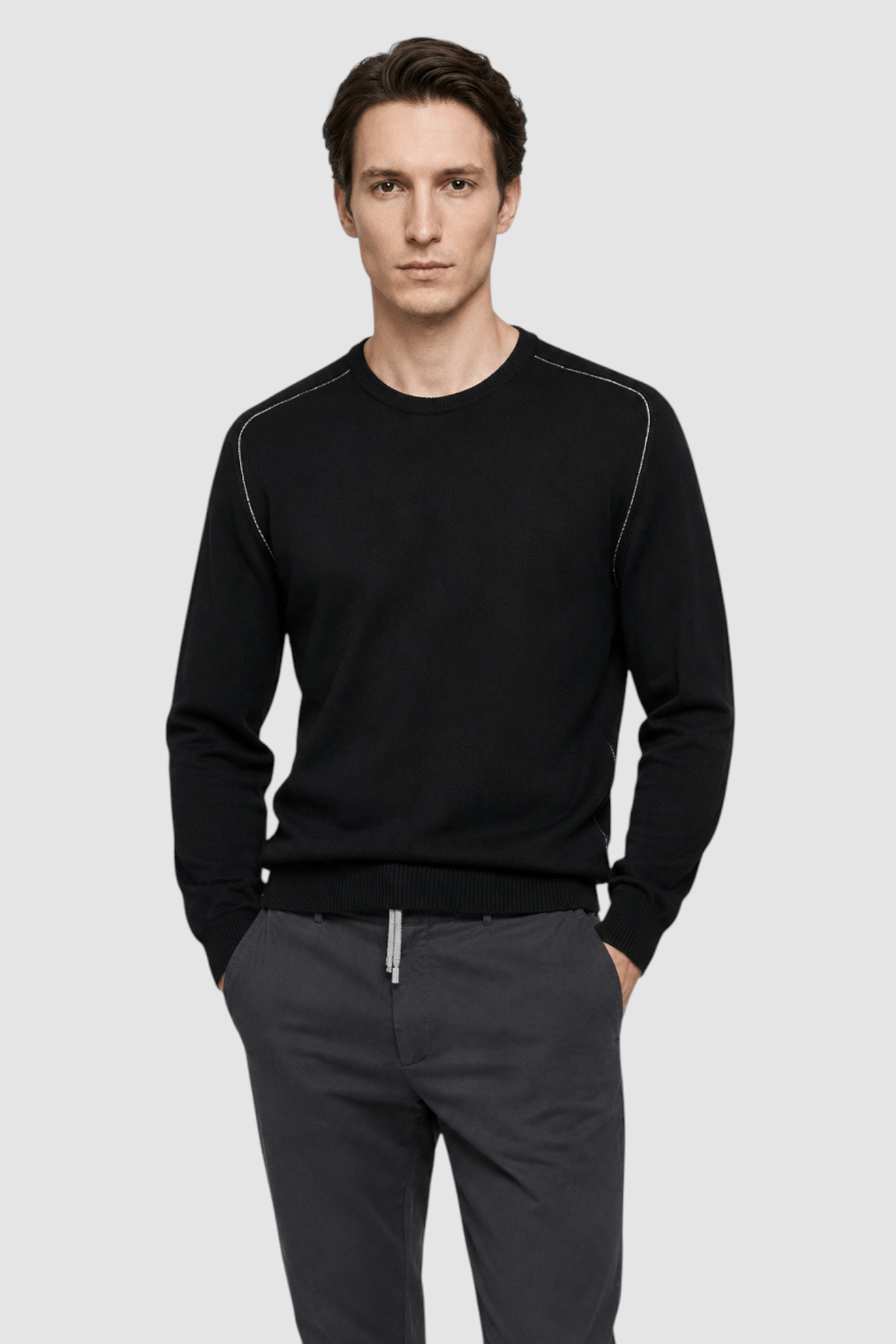 Vernon Raglan-Sleeve Crewneck Sweater