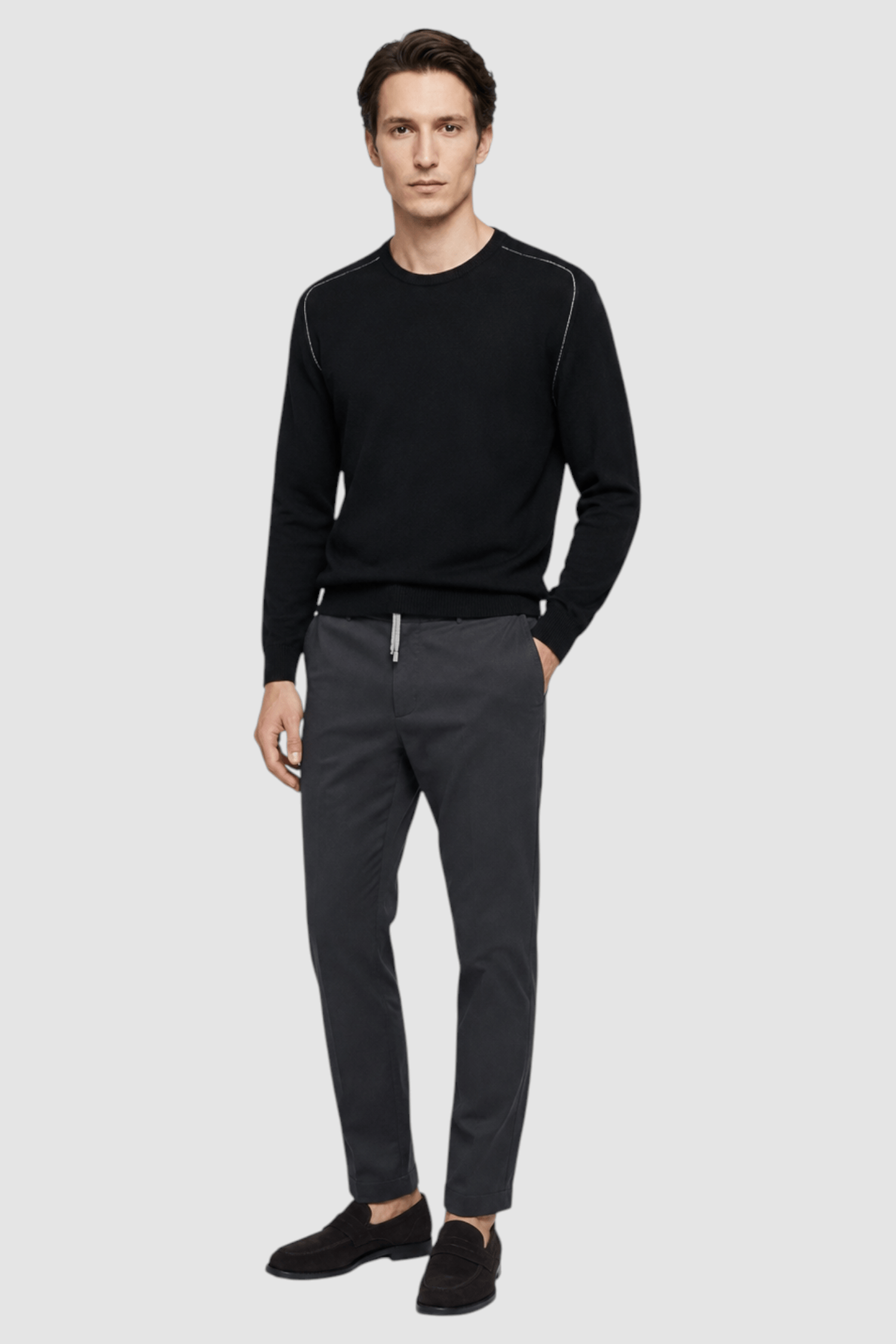 Vernon Raglan-Sleeve Crewneck Sweater