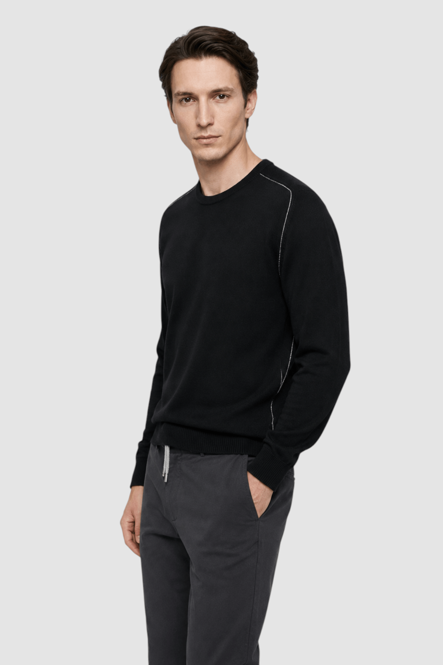 Vernon Raglan-Sleeve Crewneck Sweater