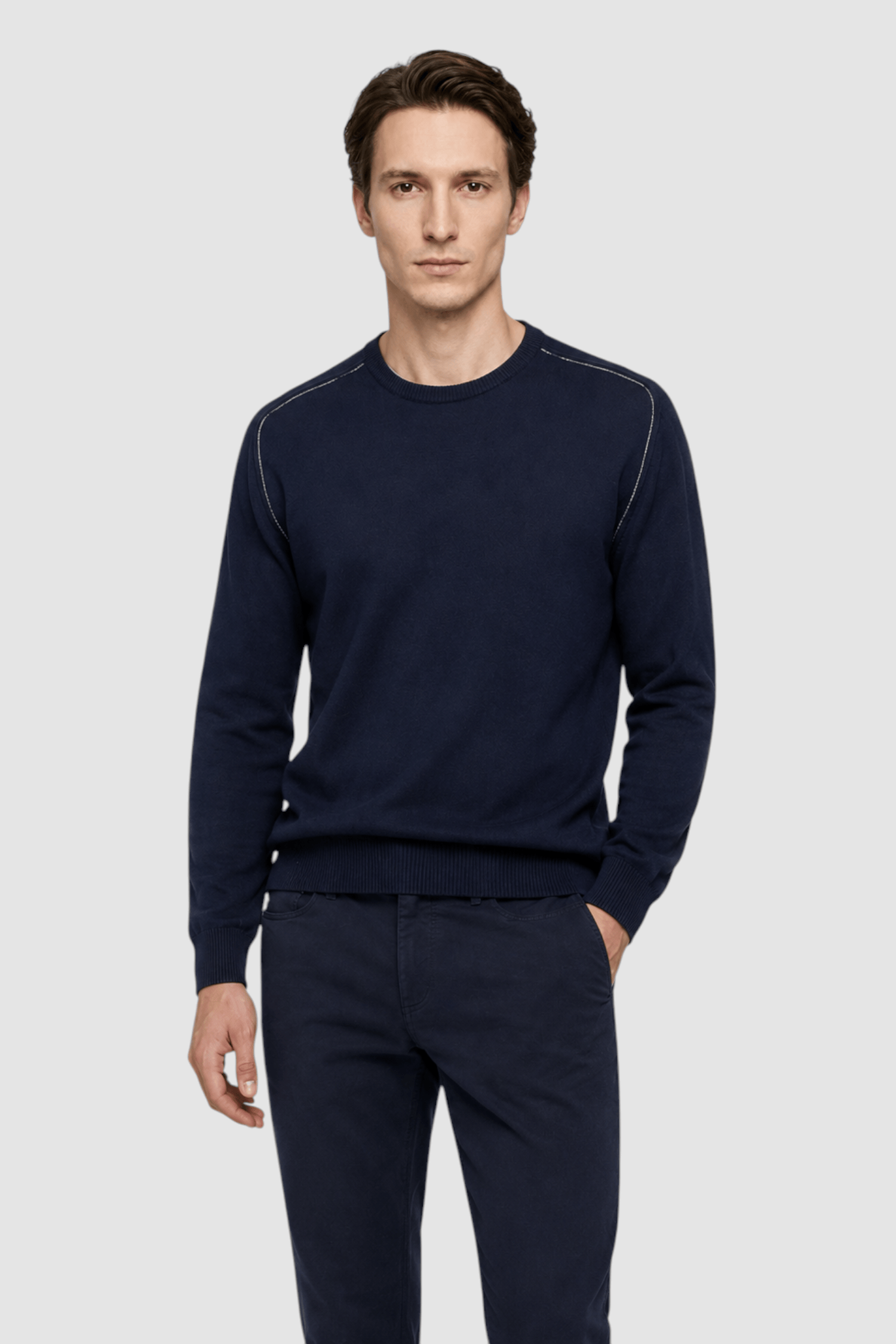 Vernon Raglan-Sleeve Crewneck Sweater