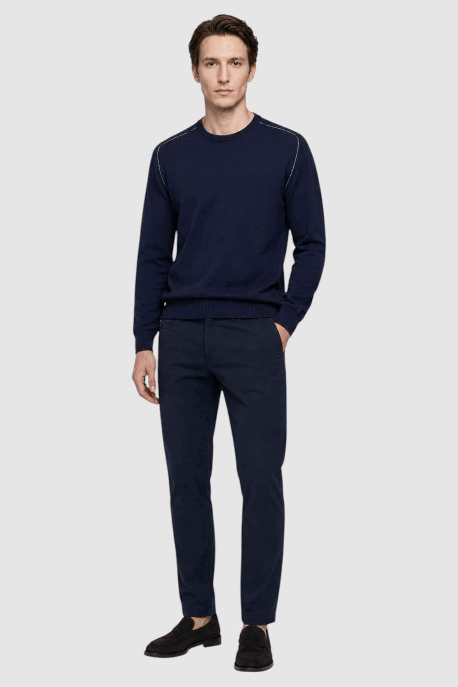 Vernon Raglan-Sleeve Crewneck Sweater