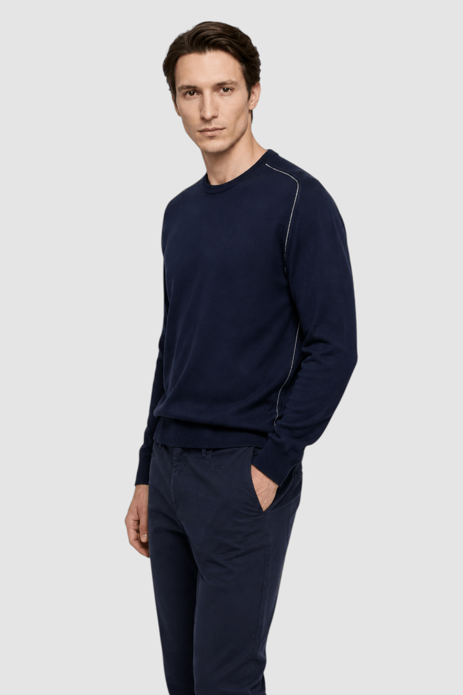 Vernon Raglan-Sleeve Crewneck Sweater