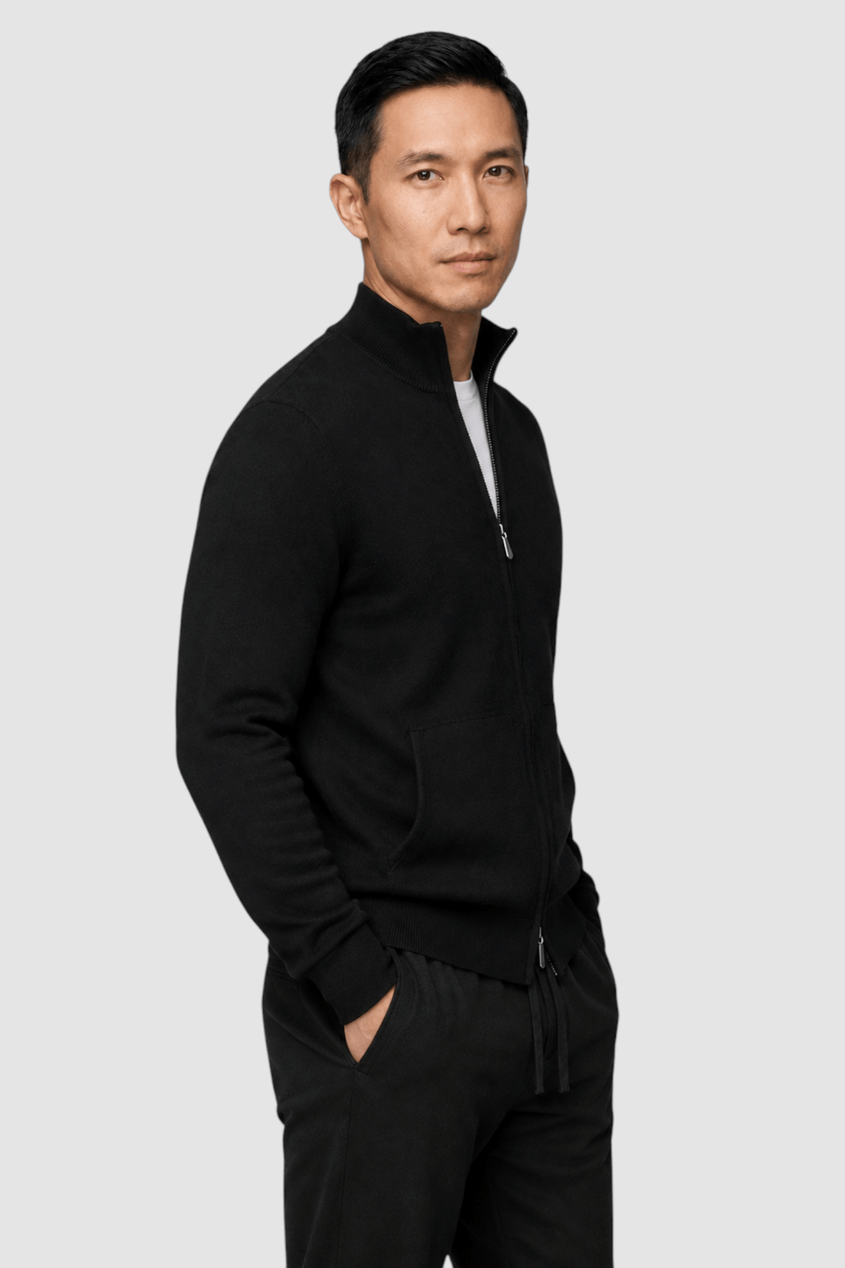 Wallis Contrast-Neck Crewneck Sweater