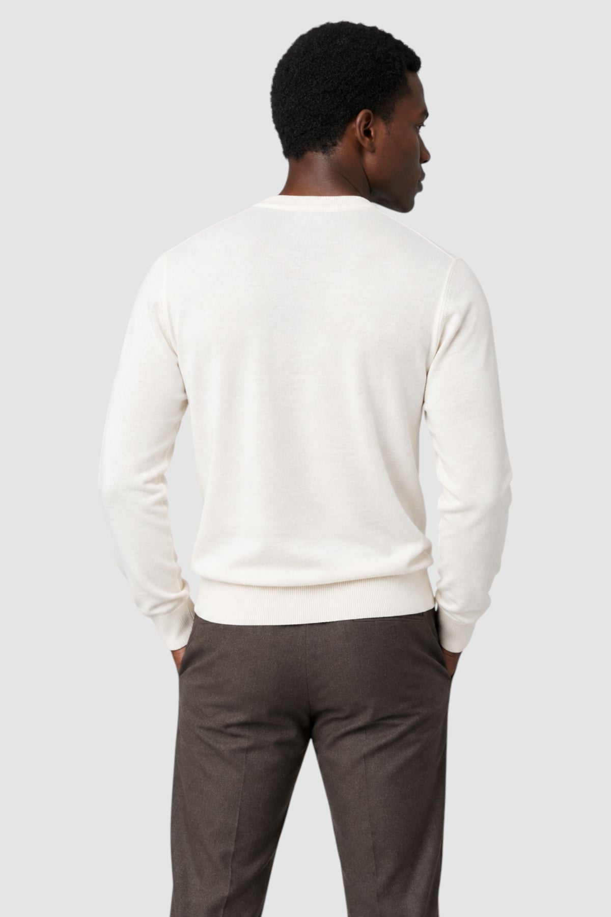 Merino Wool Solid Crew Neck Sweater